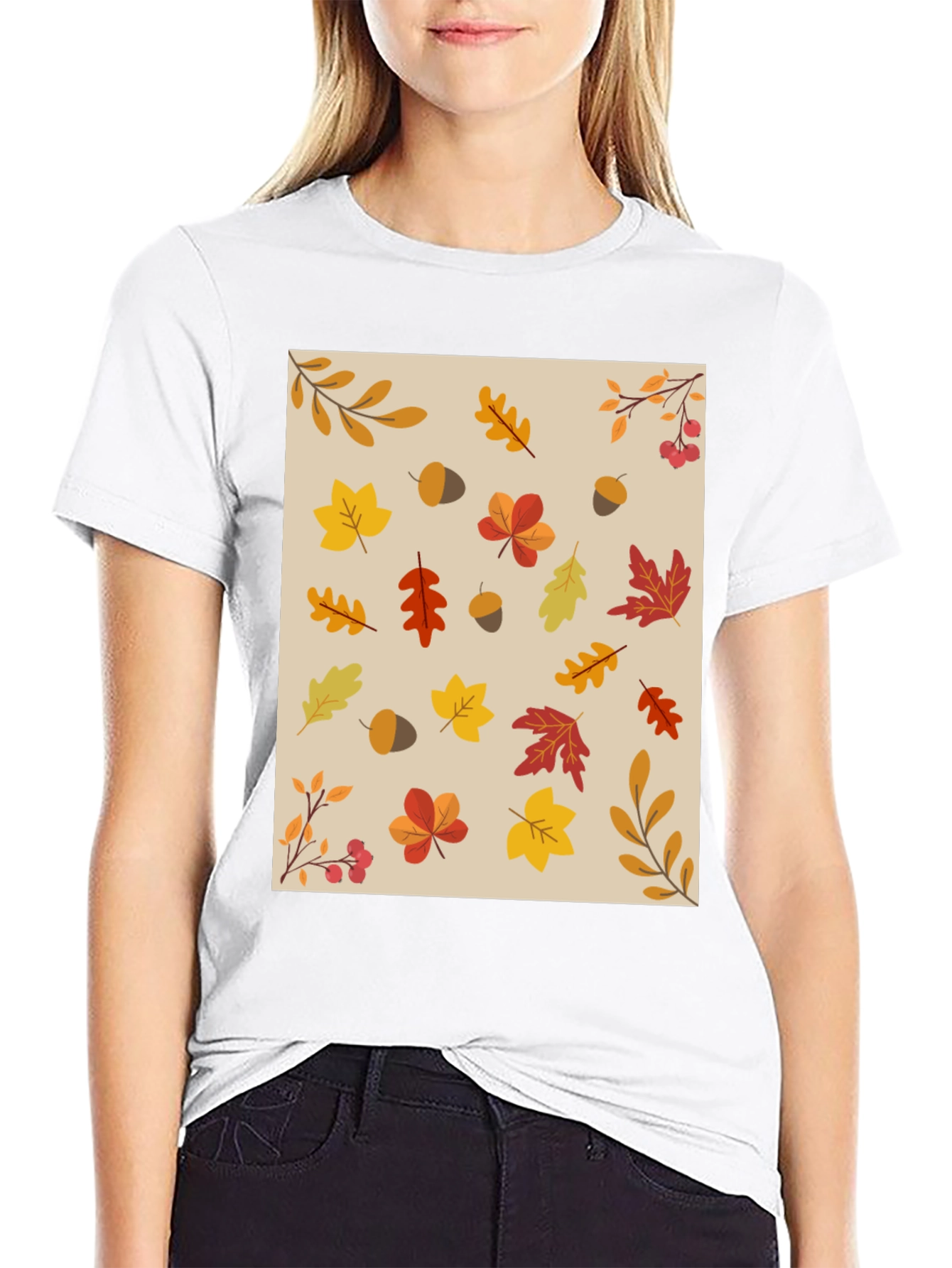 Fall Leaves Pattern T-Shirt