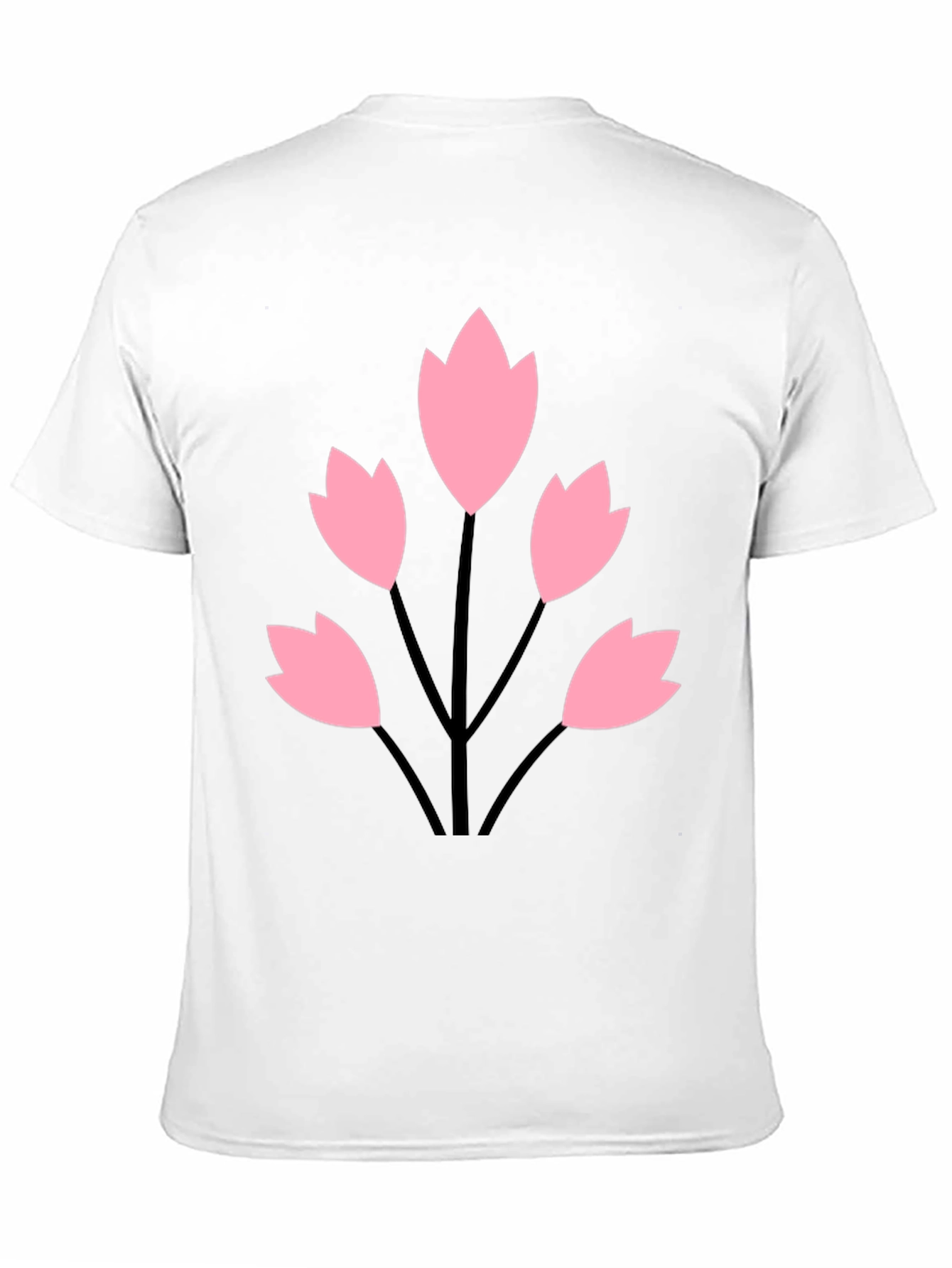Black Tee with Floral Graphic