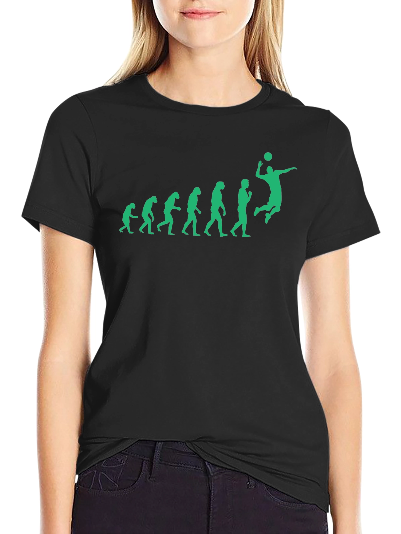 Volleyball Evolution Graphic Tee - Black