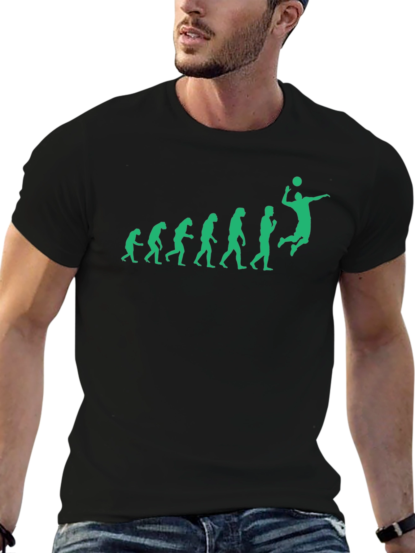 Volleyball Evolution Graphic Tee - Black