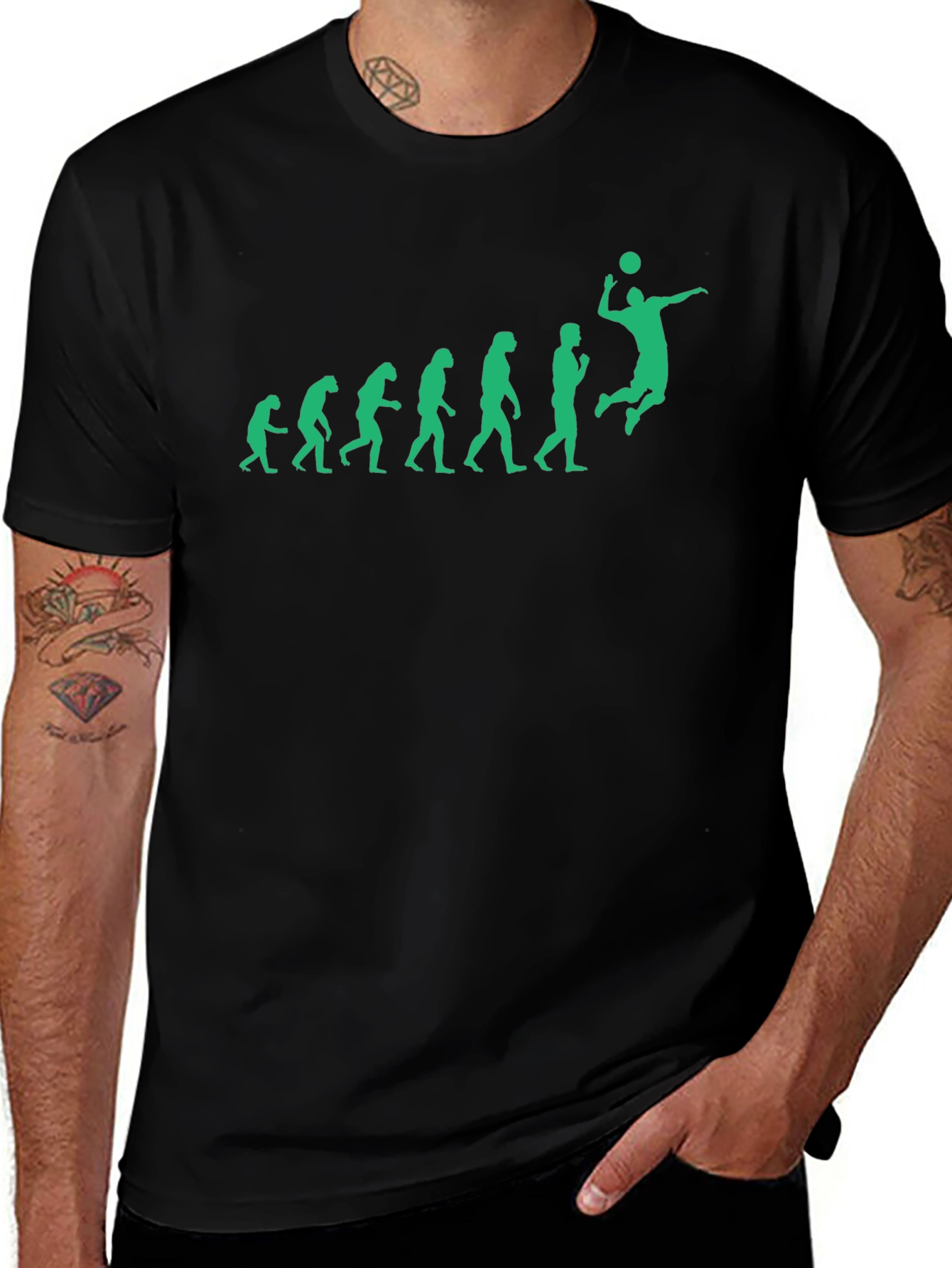 Volleyball Evolution Graphic Tee - Black