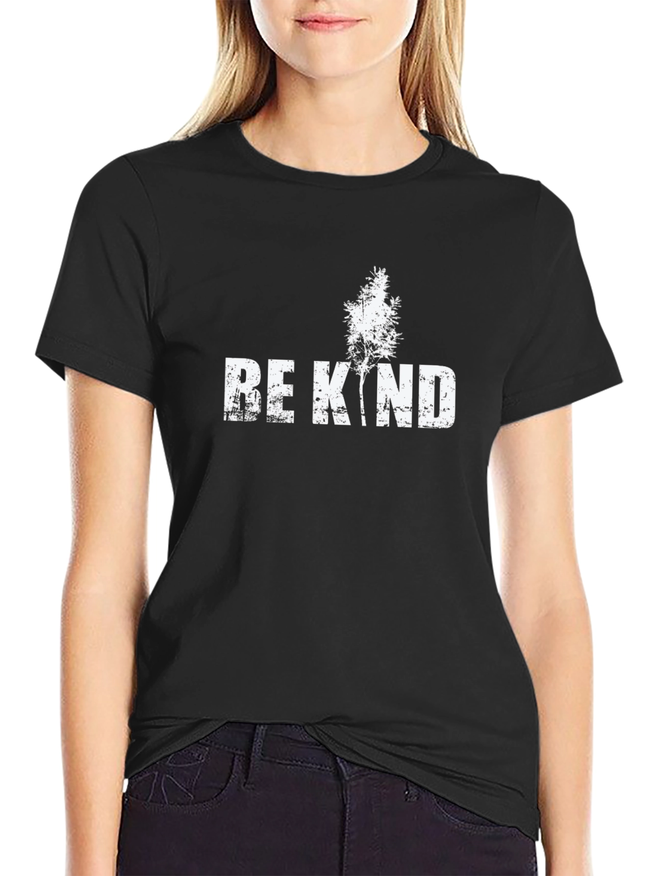 Be Kind Graphic Tee - Black Cotton T-Shirt