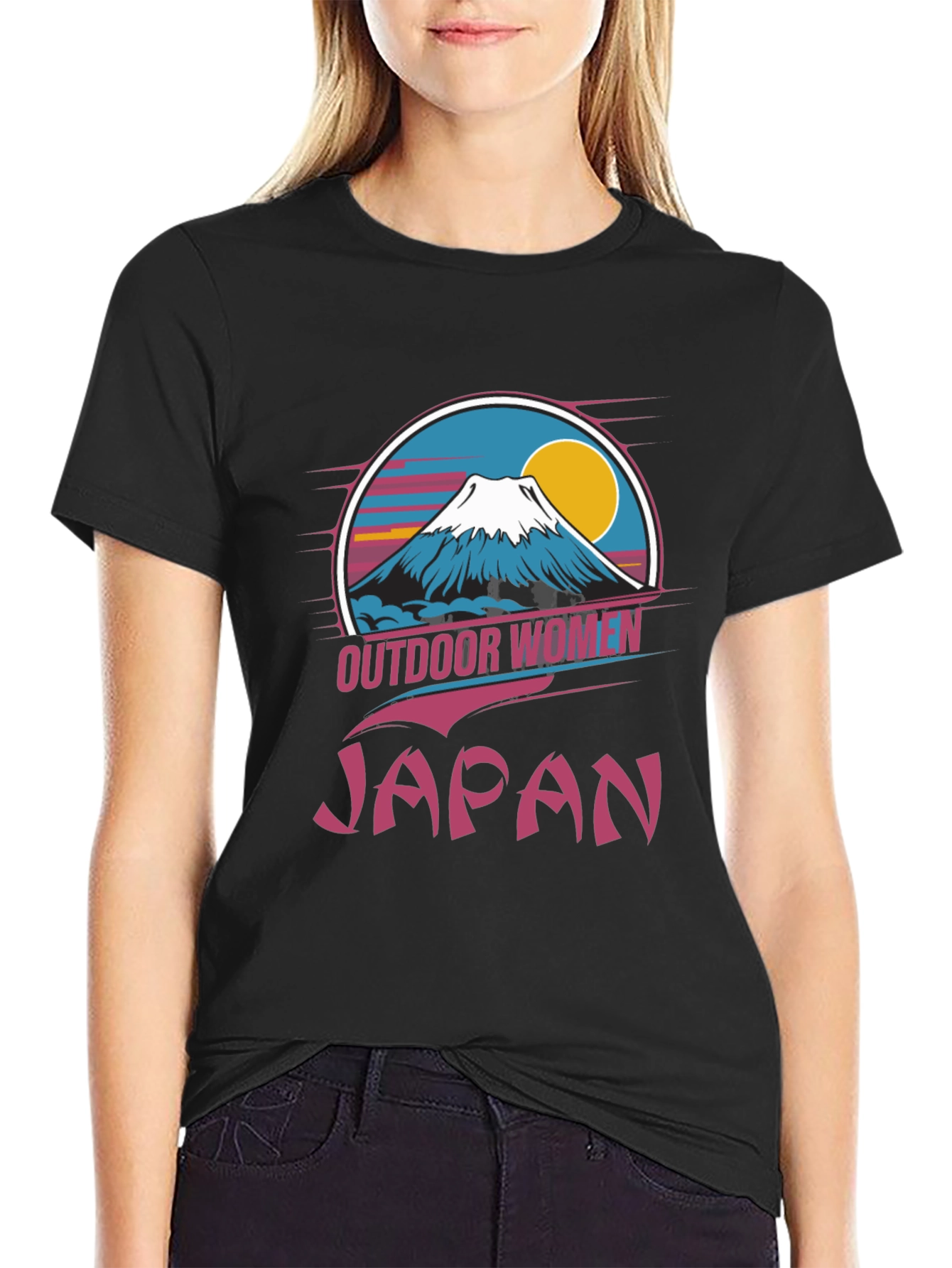 Outdoor Women Japan T-Shirt Black