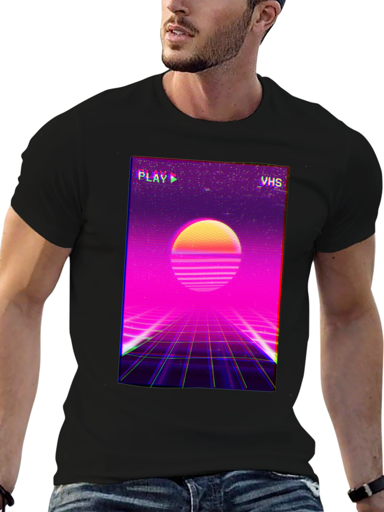 Retro VHS Sunset T-Shirt - 80s Style Tee