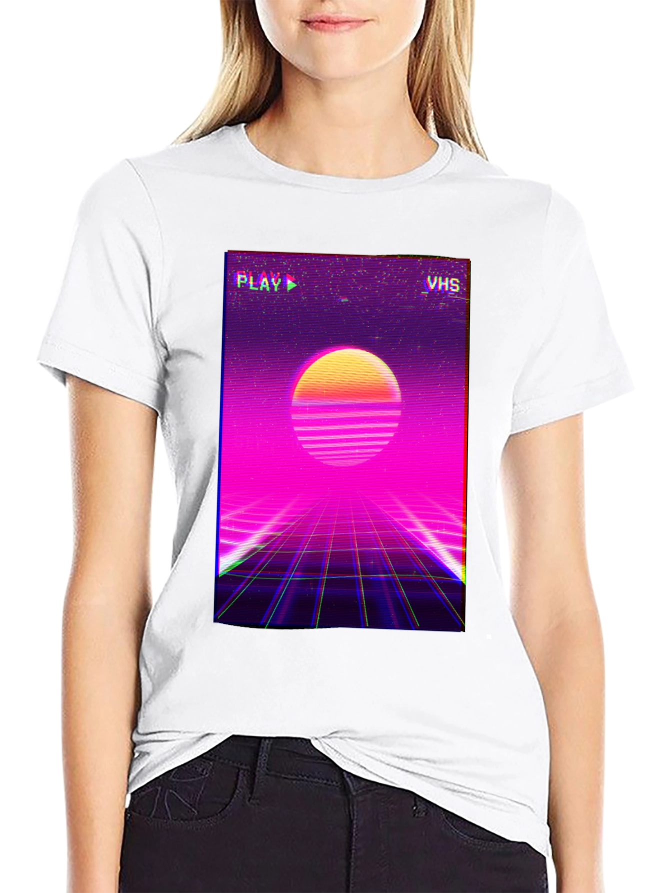 Retro VHS Sunset T-Shirt - 80s Style Tee