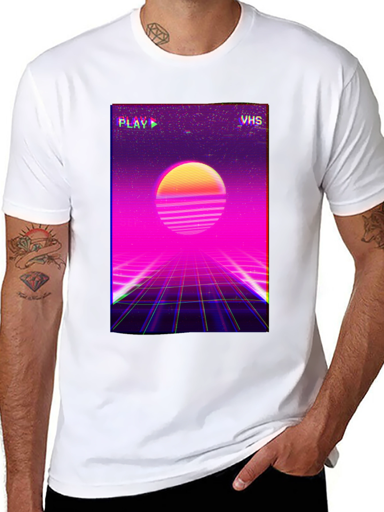 Retro VHS Sunset T-Shirt - 80s Style Tee