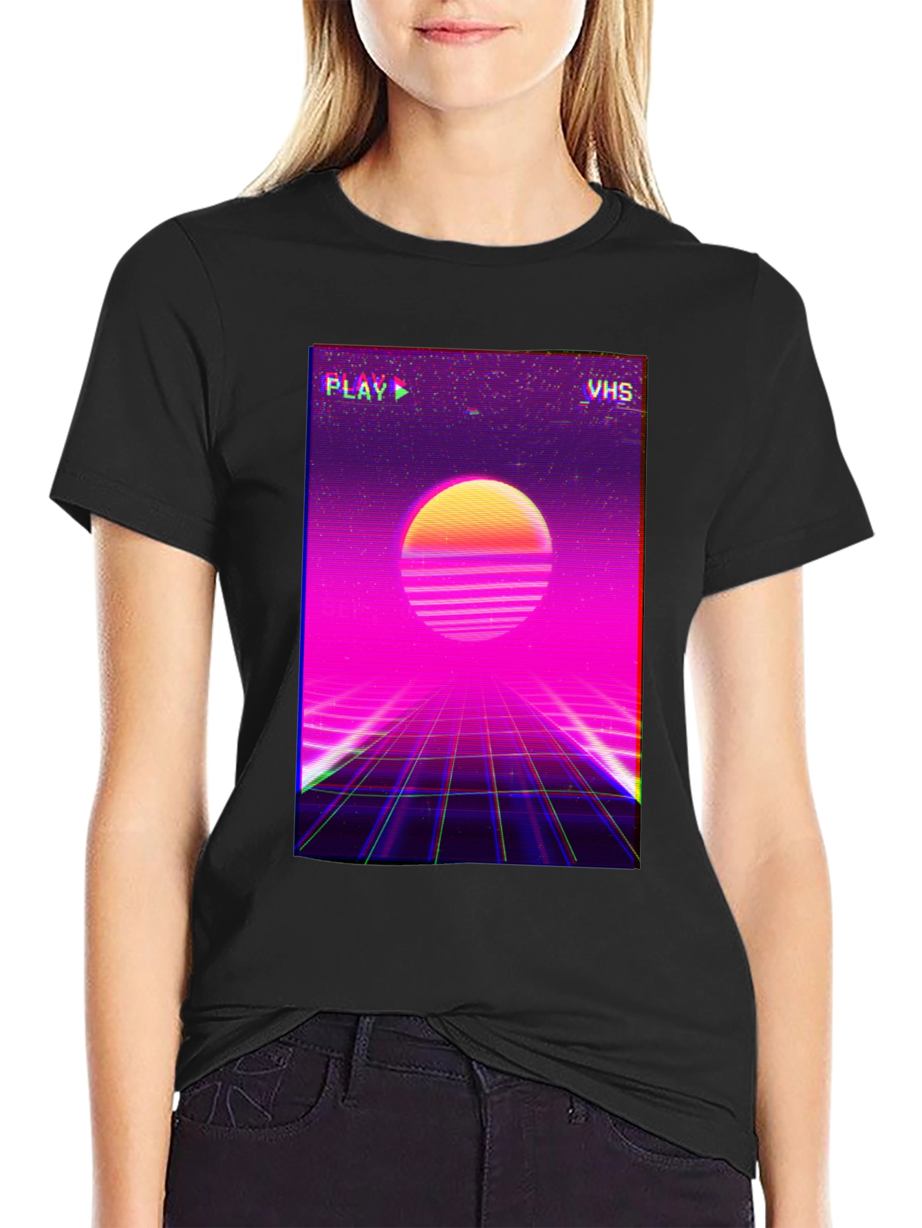 Retro VHS Sunset T-Shirt - 80s Style Tee