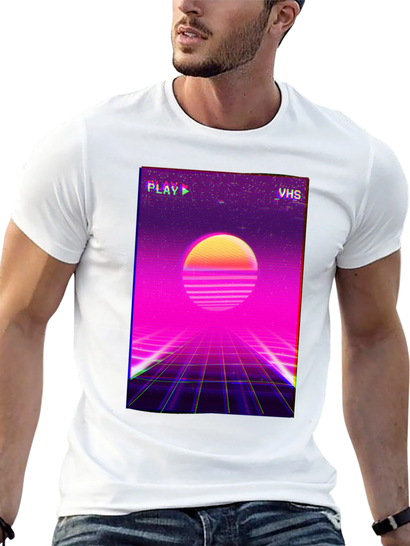 Retro VHS Sunset T-Shirt - 80s Style Tee