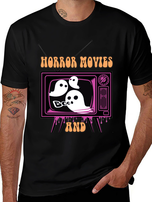 Horror Movies and Boo T-Shirt - Retro Halloween Tee
