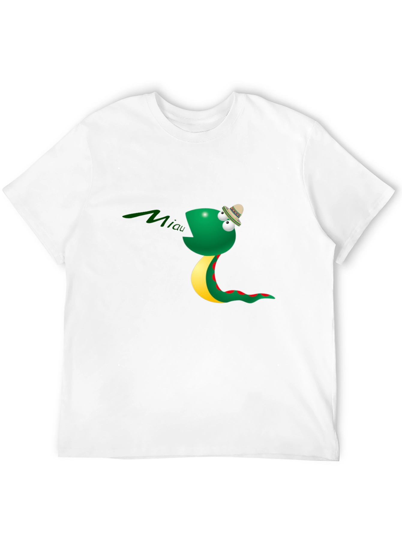 Funny Snake Miaow Black T-Shirt
