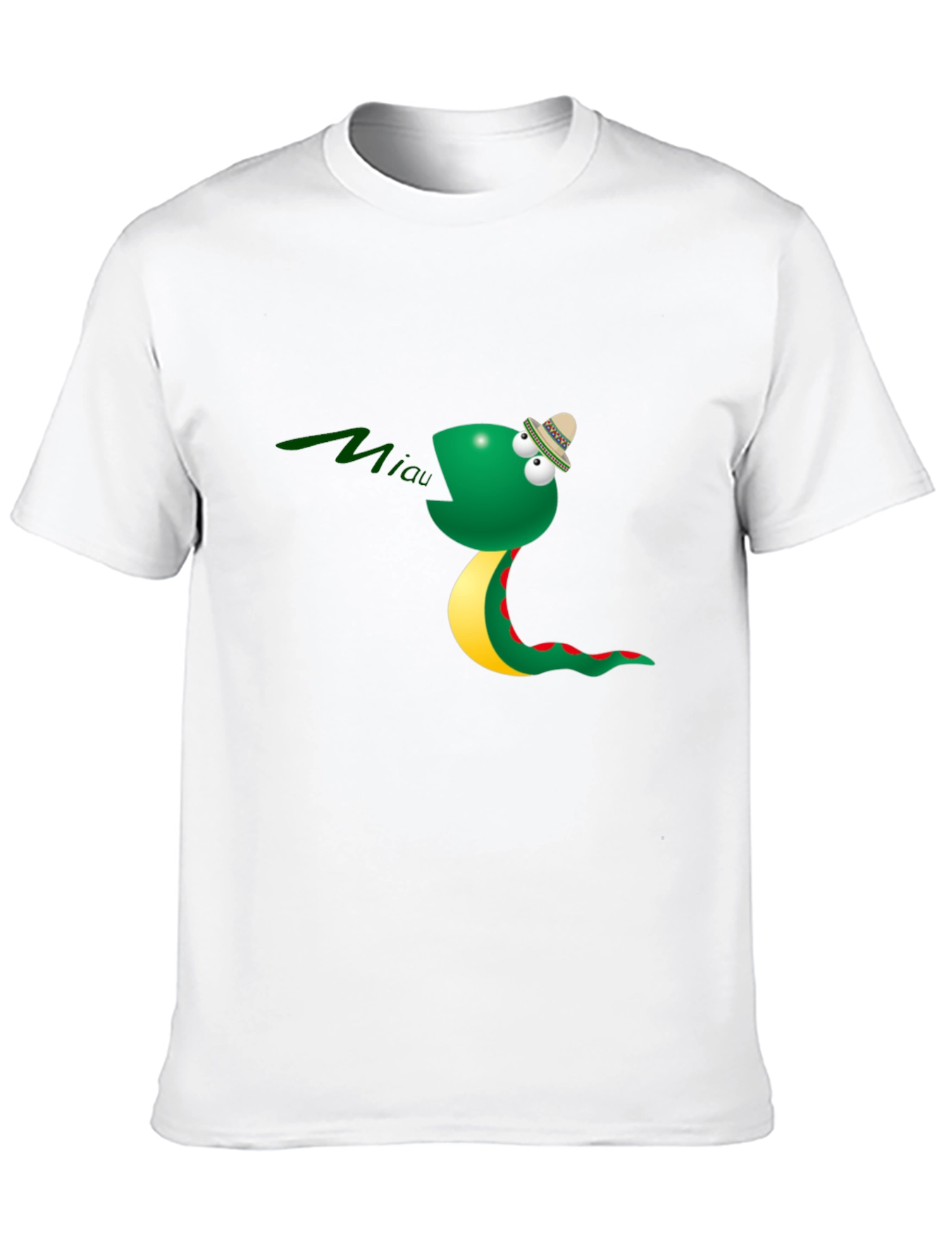 Funny Snake Miaow Black T-Shirt