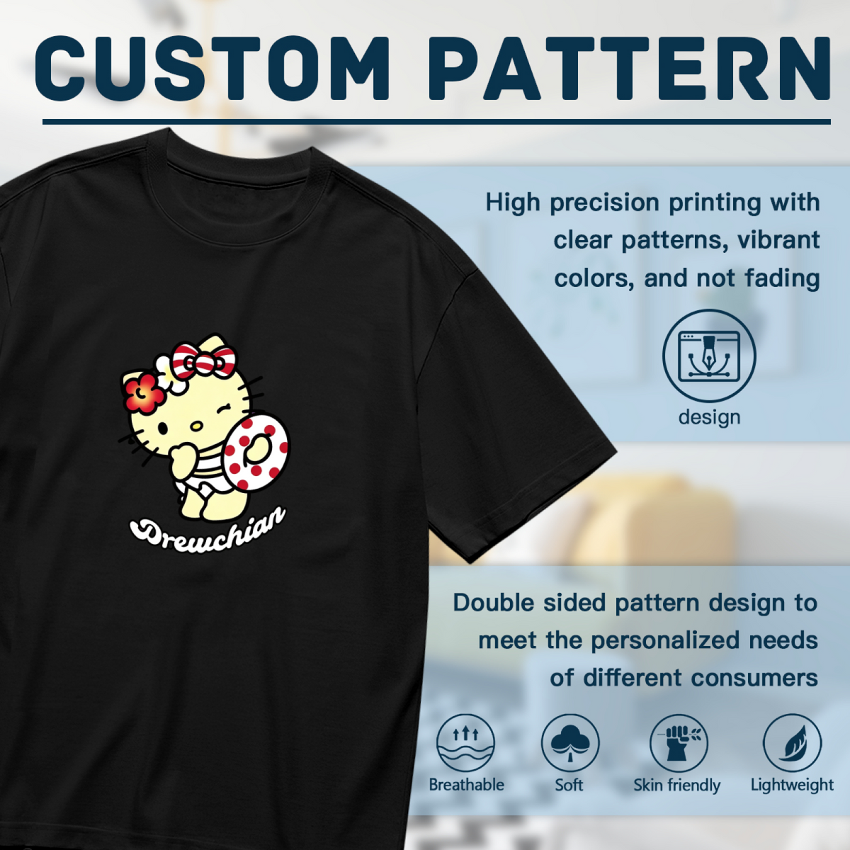 Retro Trendy Pattern Stylish Plus Size Women Casual Tee