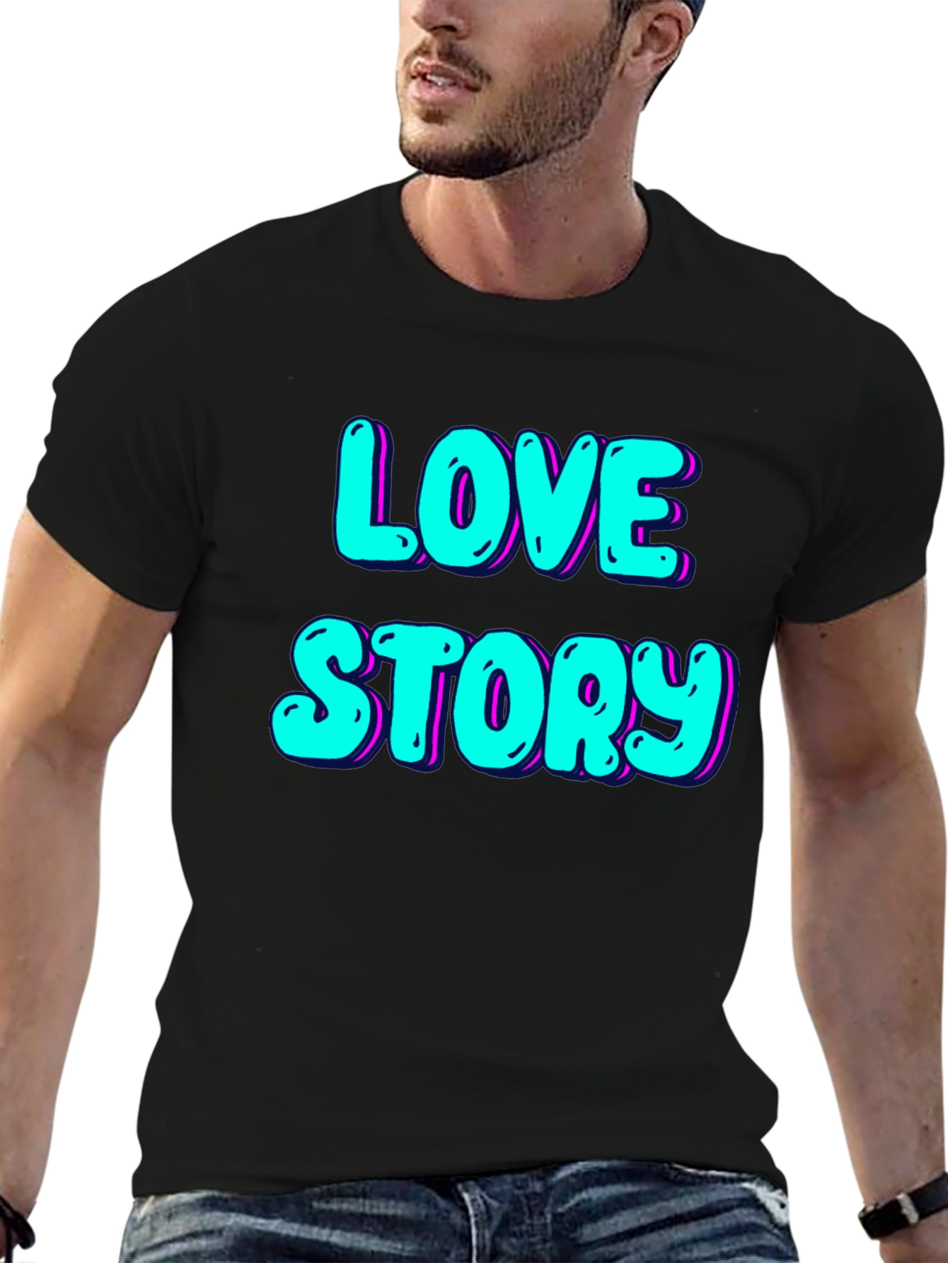 Love Story Graphic Tee - Black T-Shirt