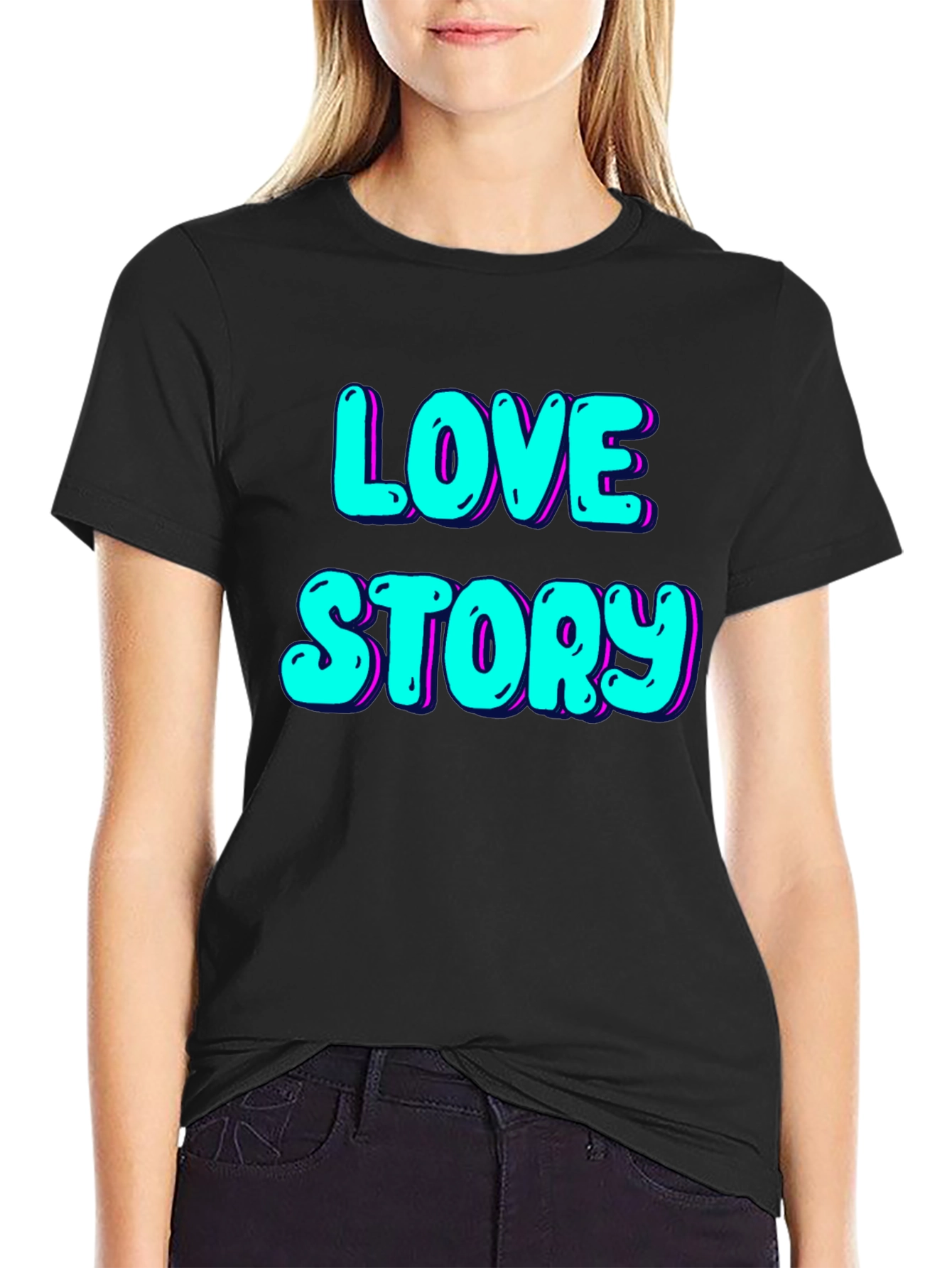 Love Story Graphic Tee - Black T-Shirt