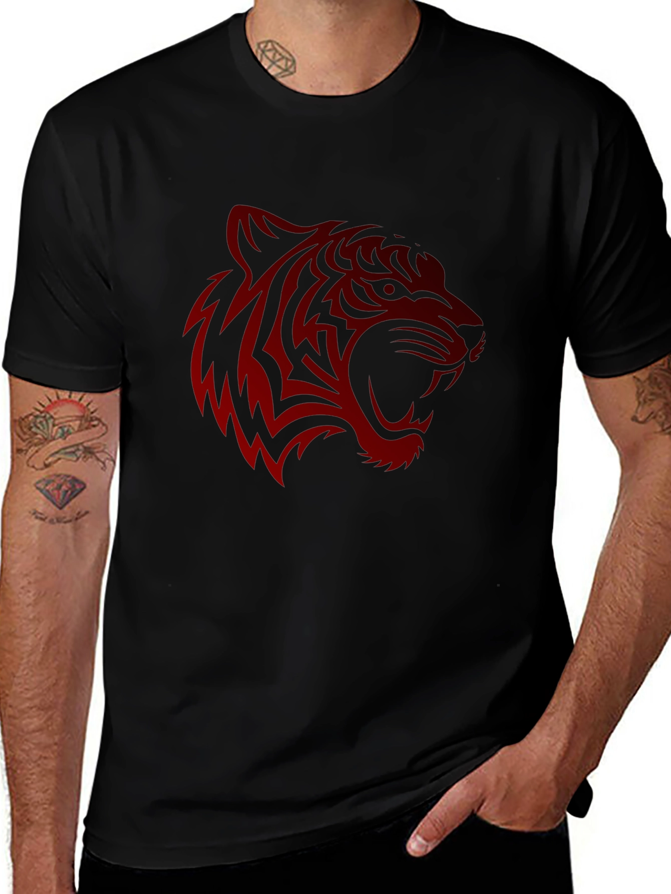 Bold Tiger Graphic Print Mens T-Shirt