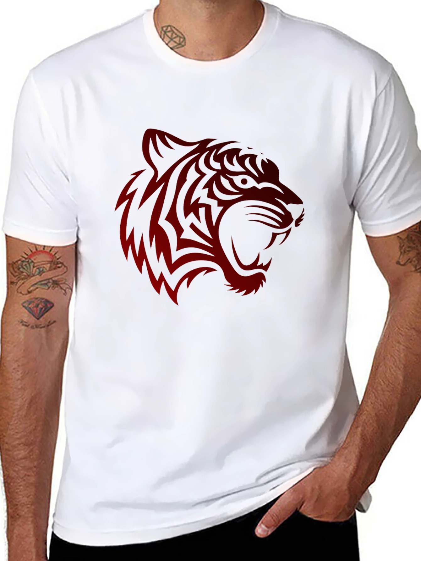 Bold Tiger Graphic Print Mens T-Shirt