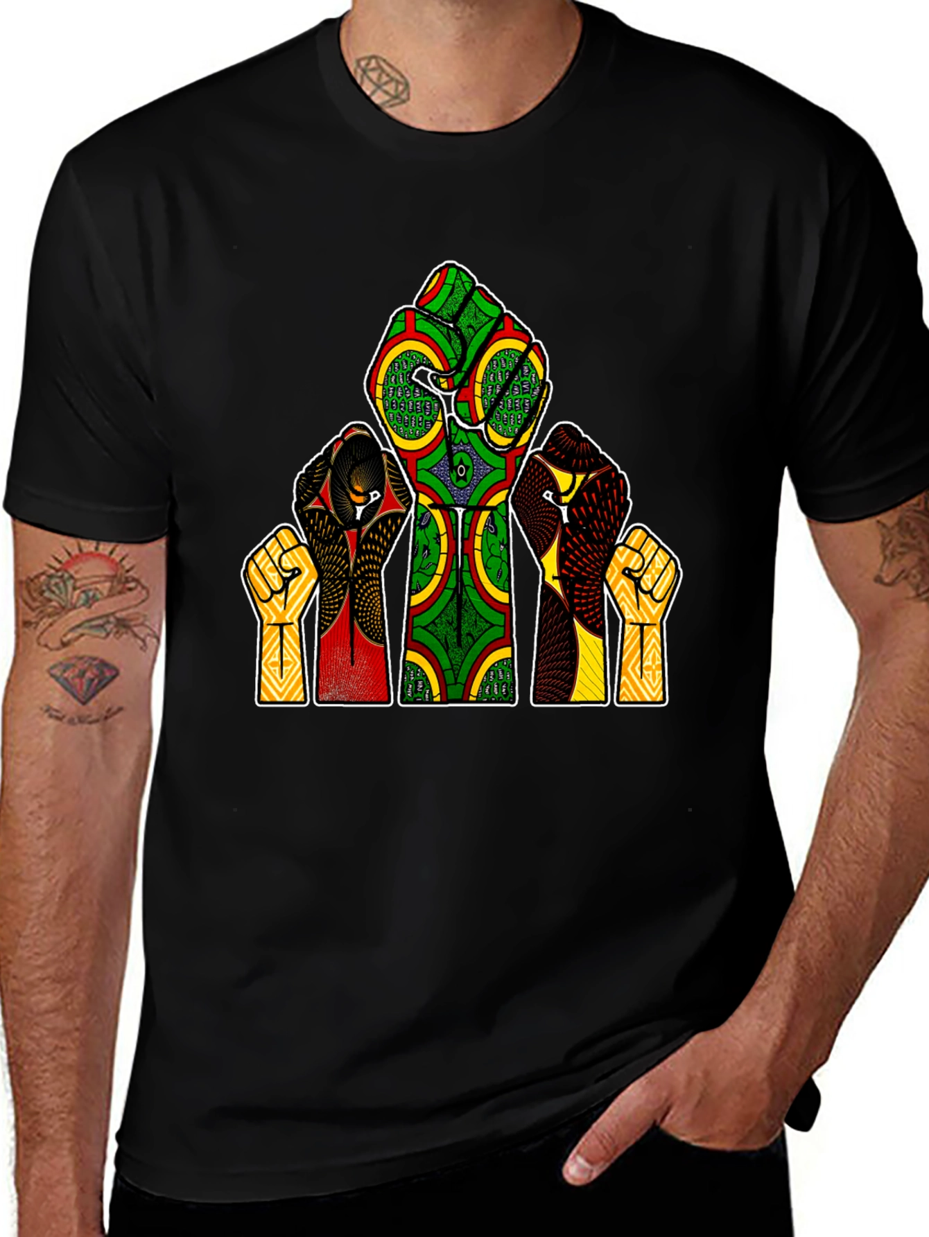 Empowered Fist Print Tee - Black History Month