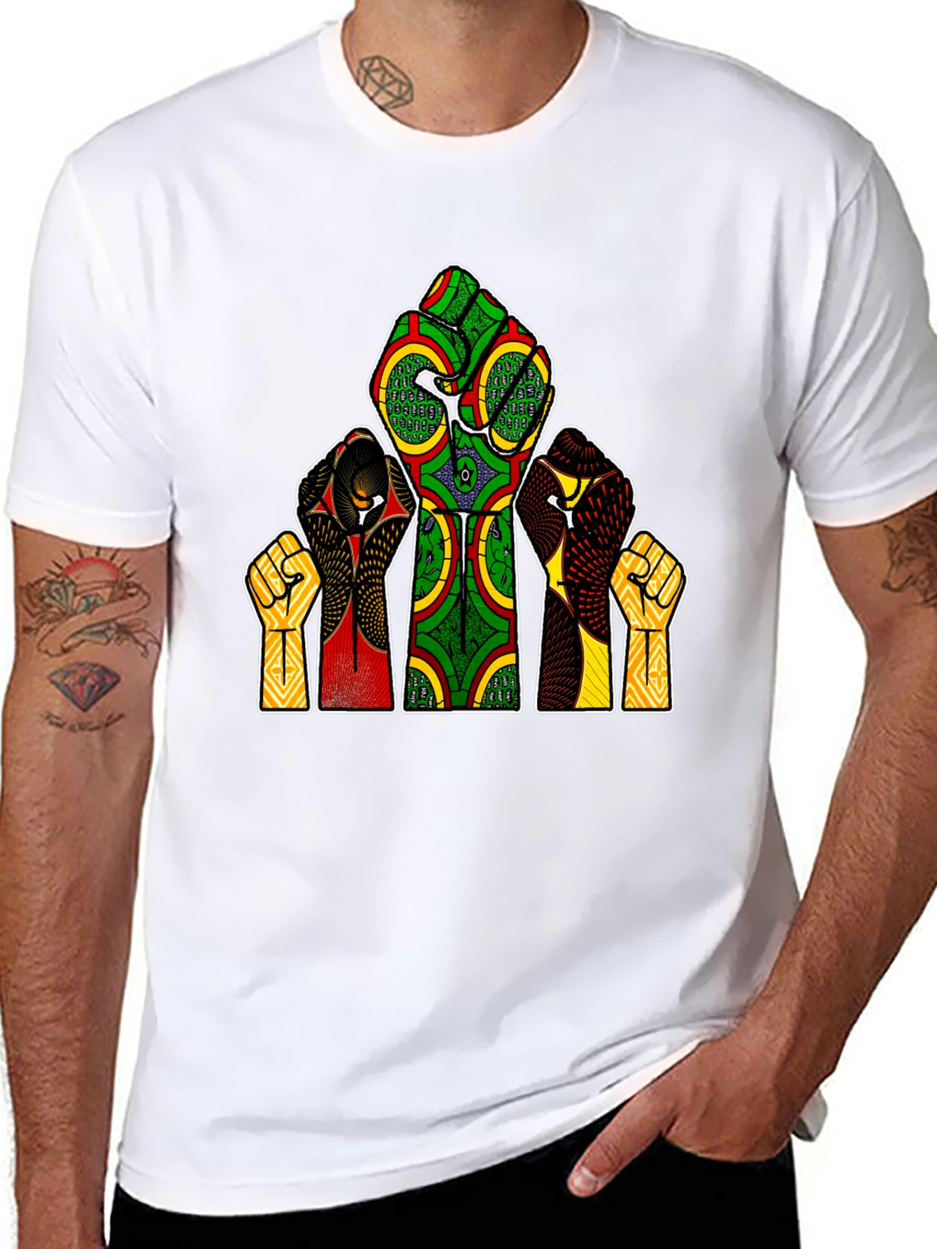 Empowered Fist Print Tee - Black History Month