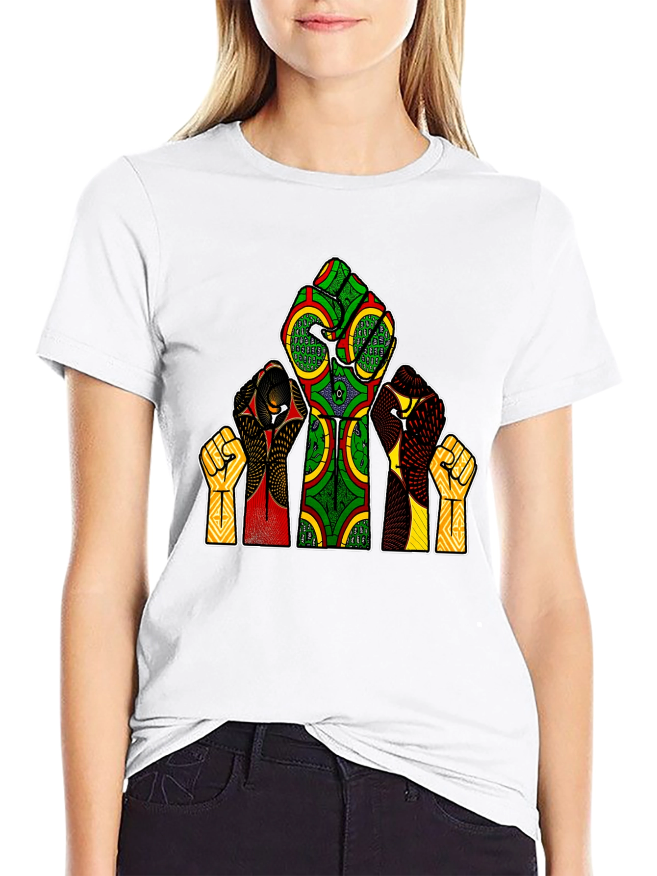 Empowered Fist Print Tee - Black History Month