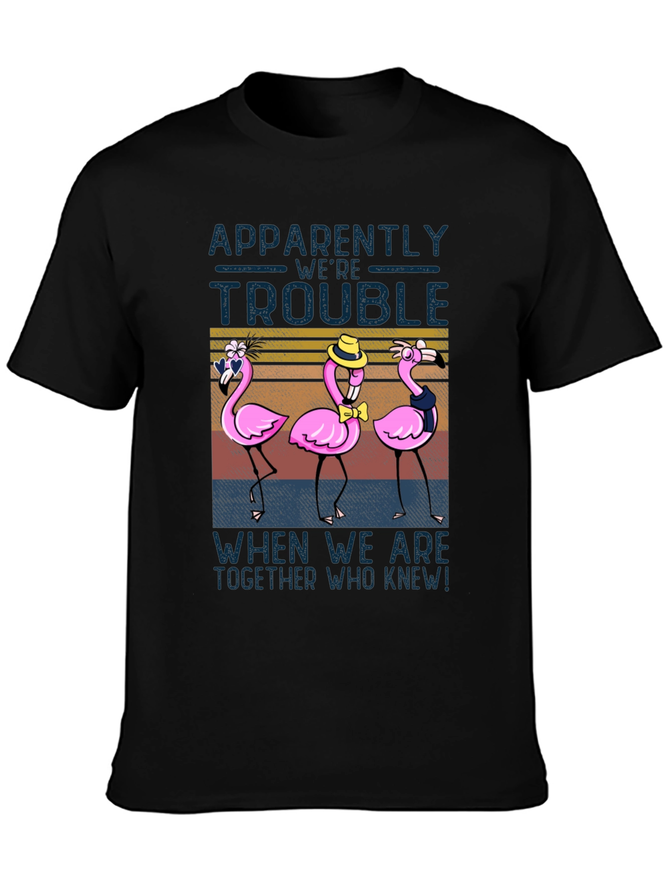 Funny Flamingo Trouble T-Shirt - Novelty Design