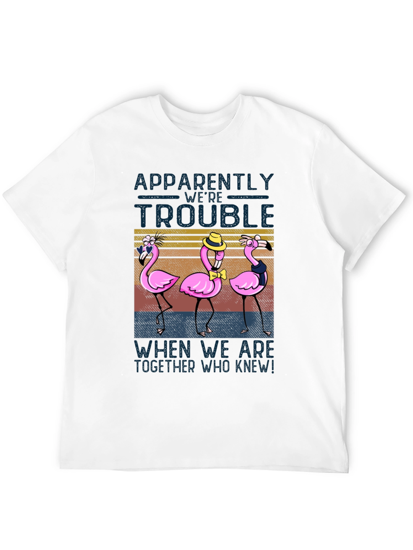 Funny Flamingo Trouble T-Shirt - Novelty Design