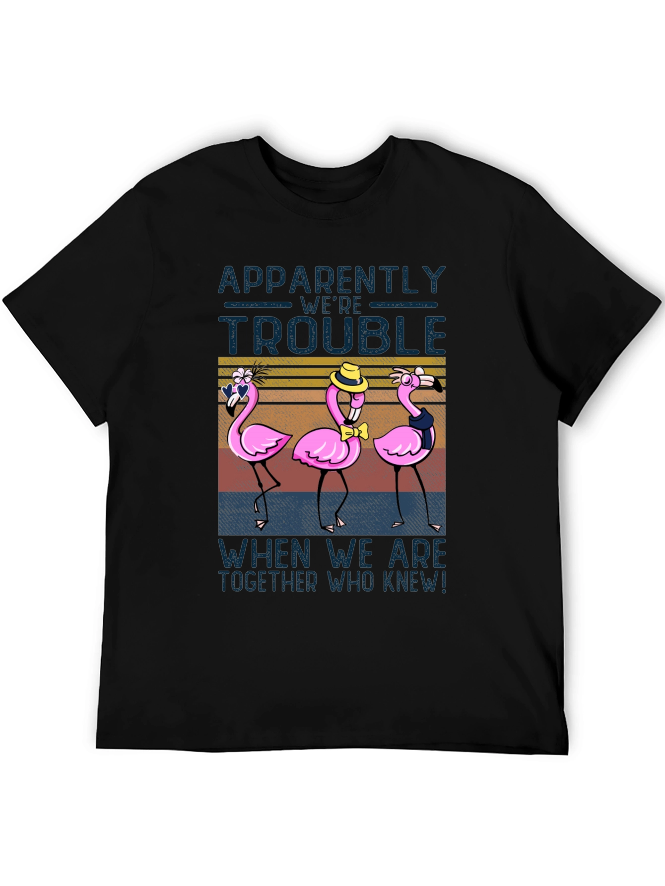 Funny Flamingo Trouble T-Shirt - Novelty Design