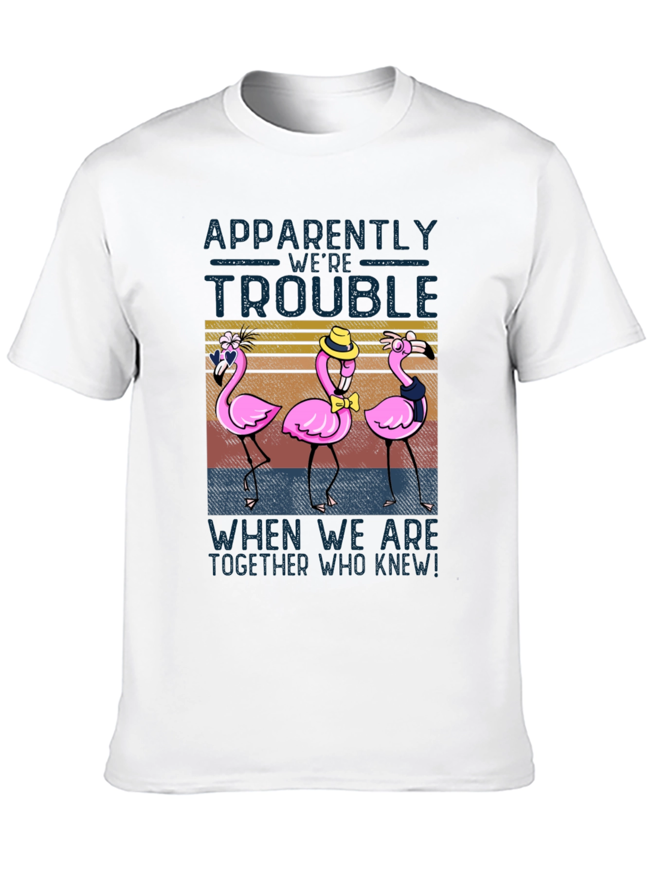Funny Flamingo Trouble T-Shirt - Novelty Design
