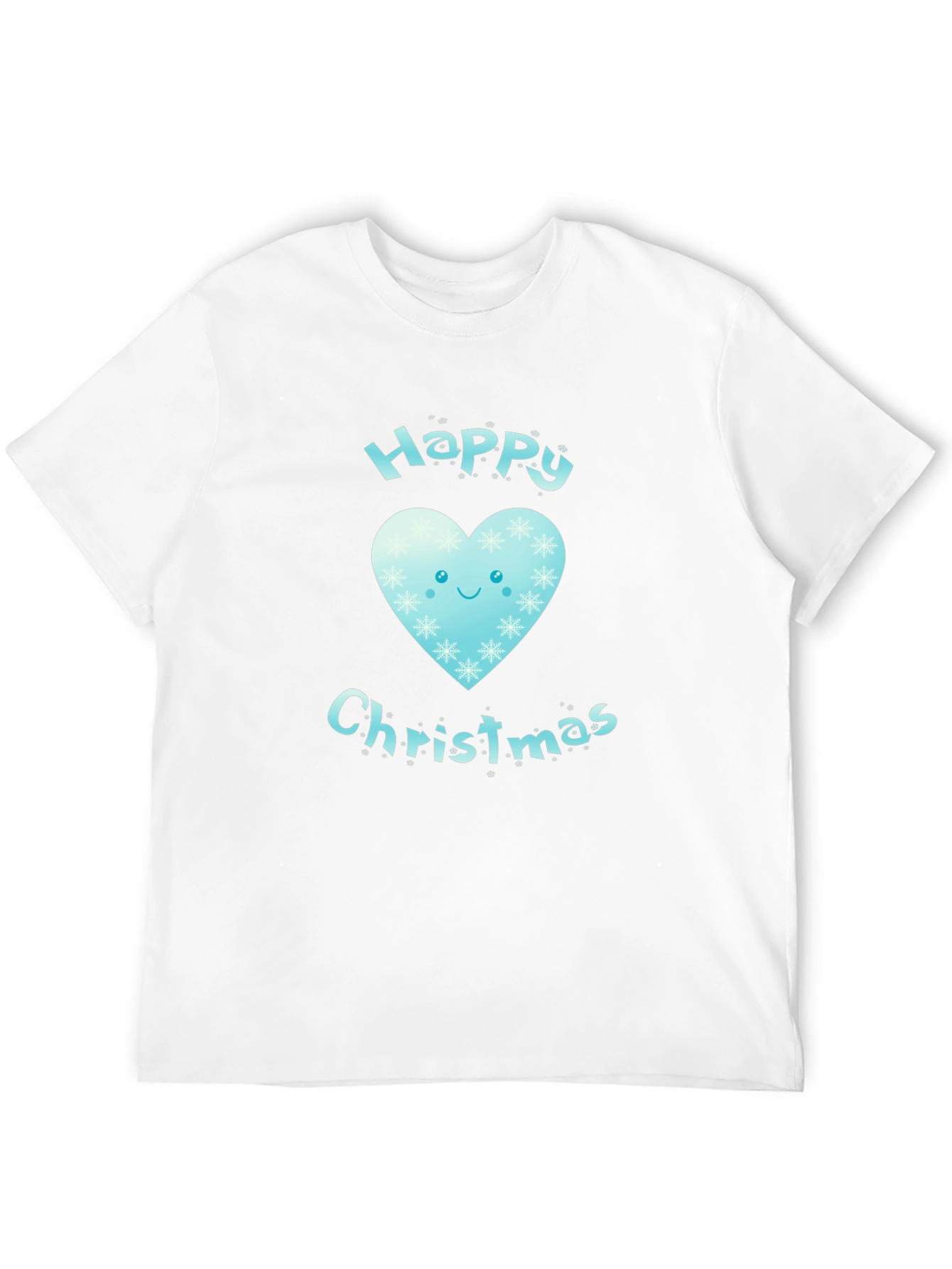 Happy Christmas Heart Graphic Tee - Black