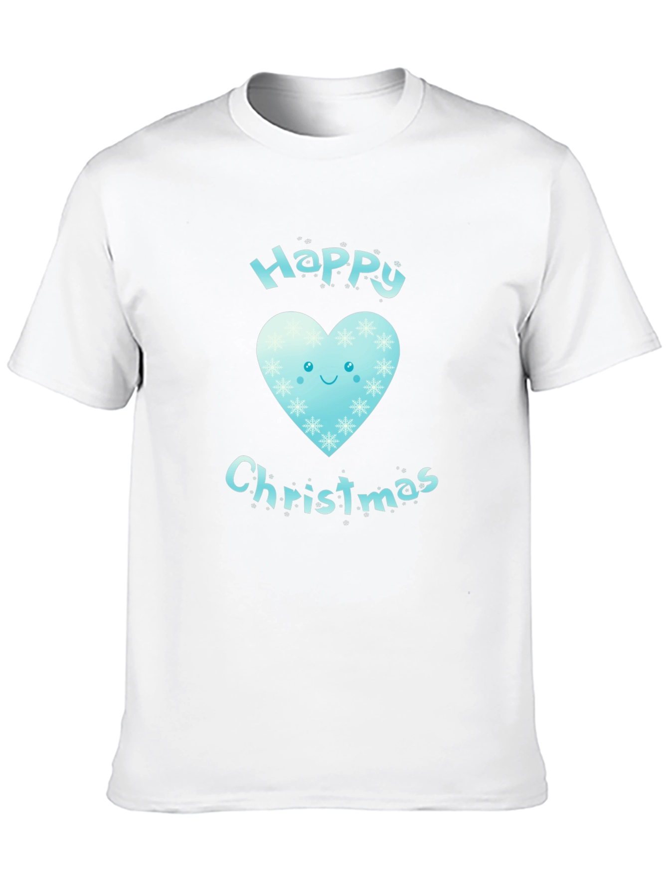 Happy Christmas Heart Graphic Tee - Black