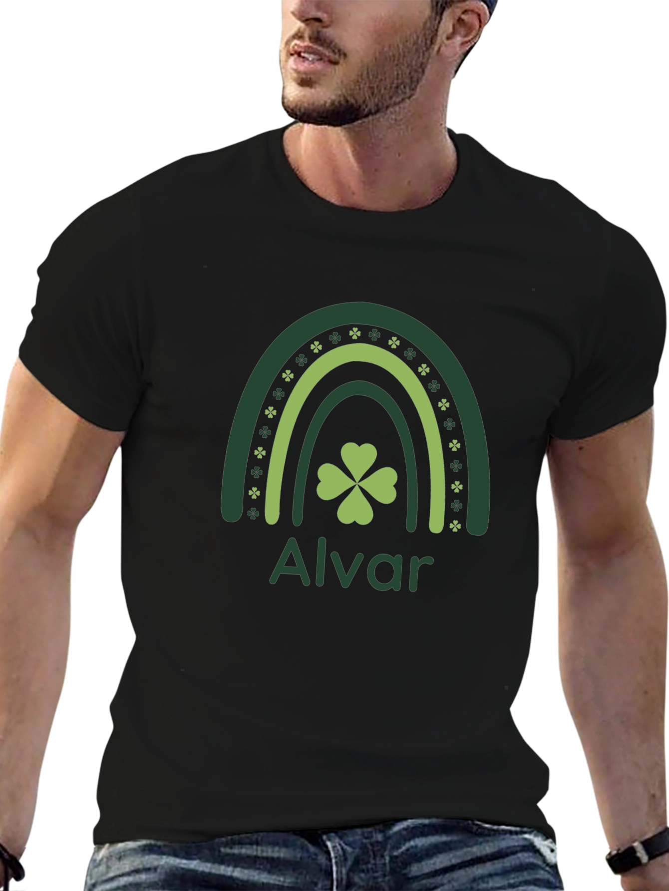 Personalized St. Patricks Day Rainbow Shamrock T-Shirt