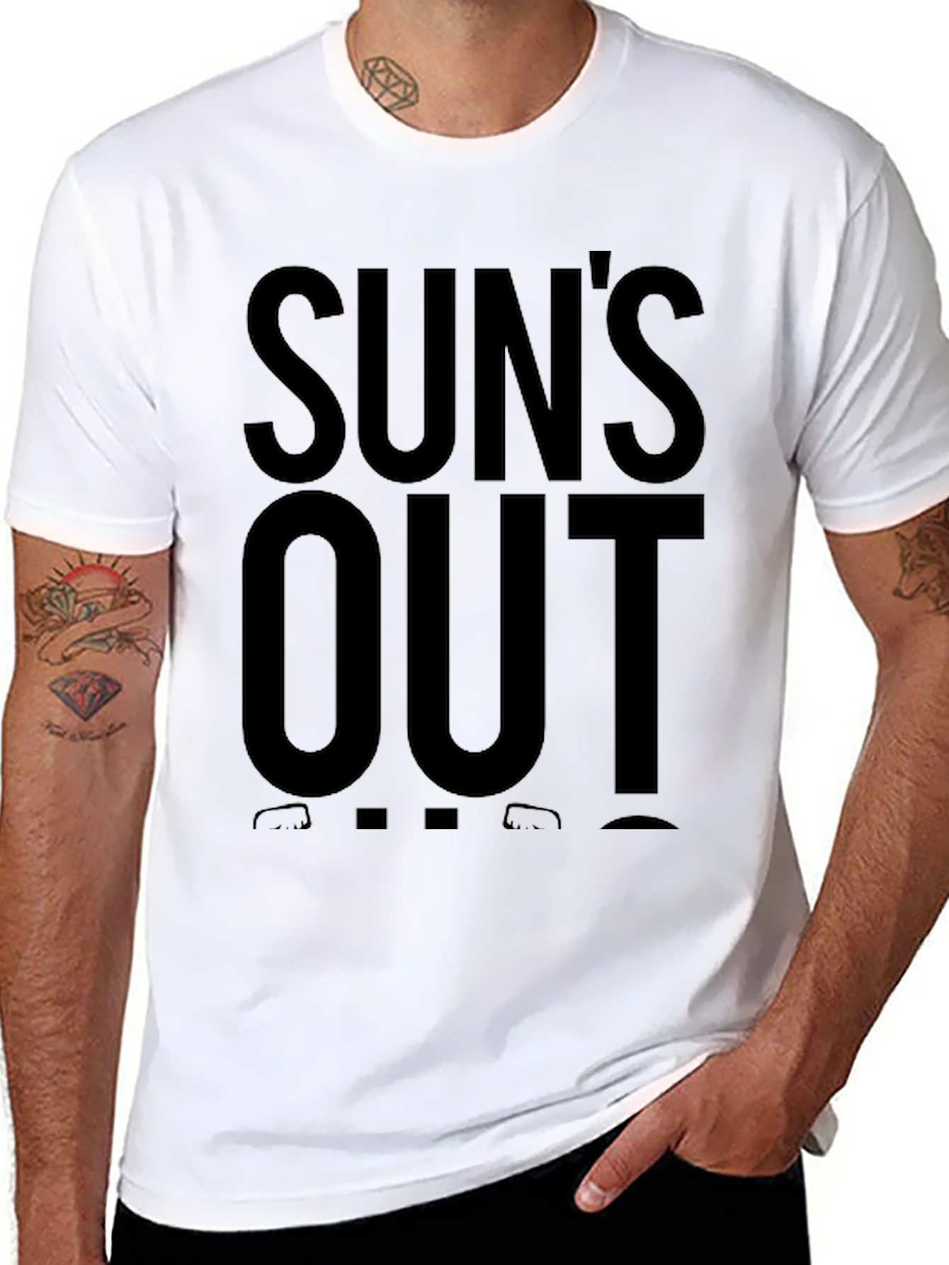 Suns Out Guns Out Black Graphic Tee