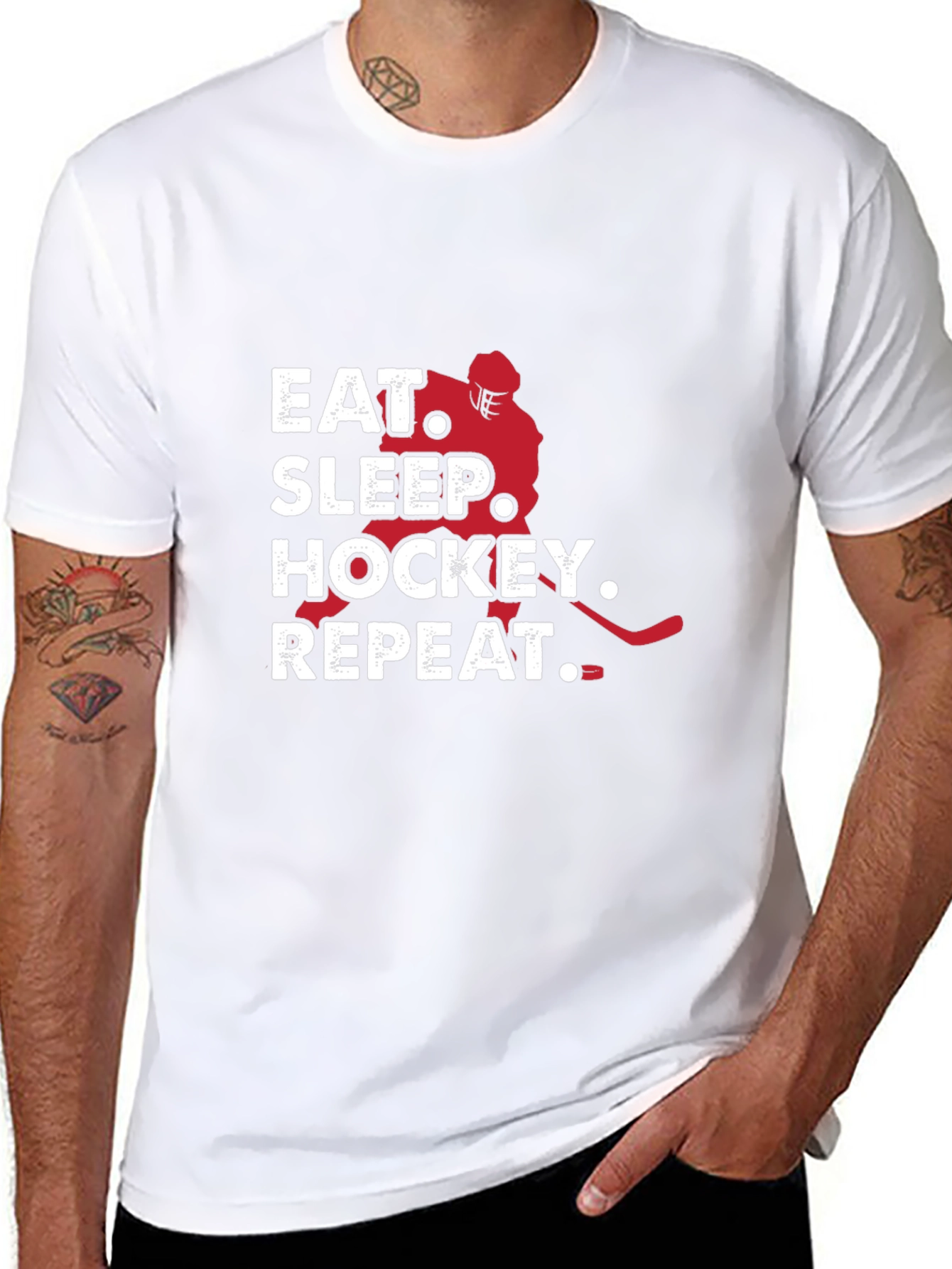 Eat Sleep Hockey Repeat Graphic Tee