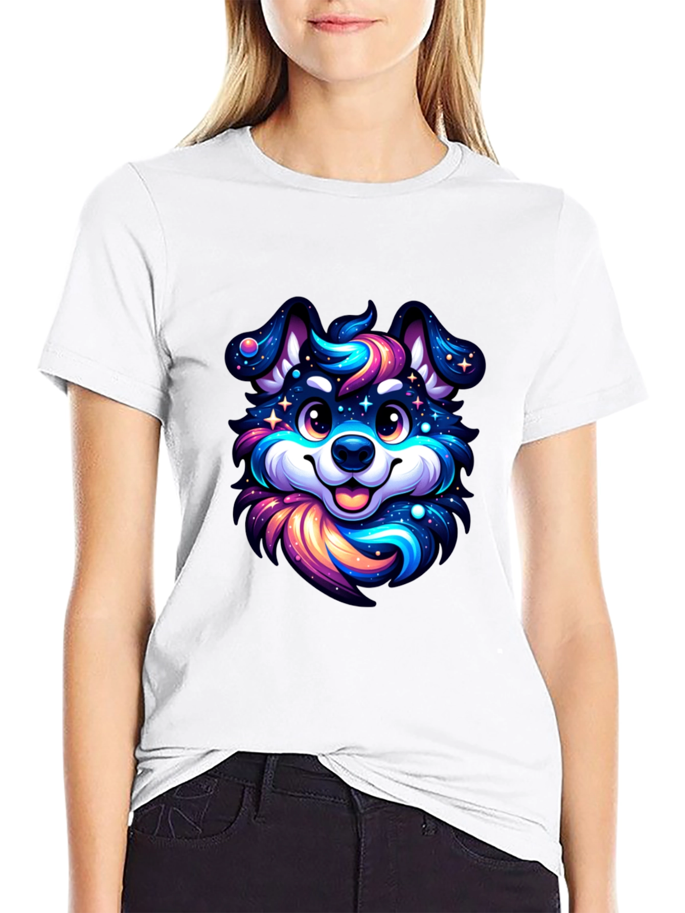 Cosmic Pup T-Shirt - Galaxy Dog Design