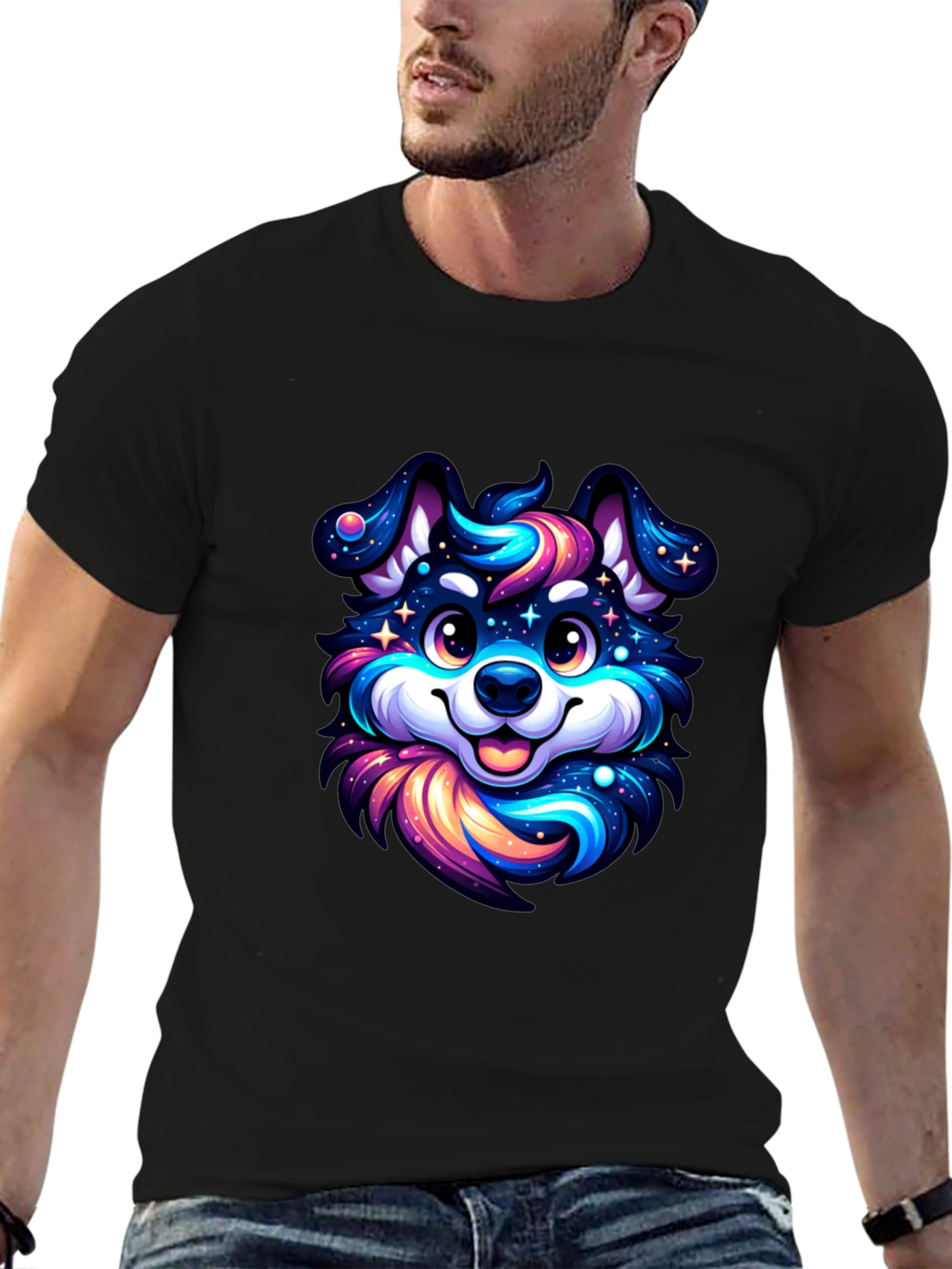 Cosmic Pup T-Shirt - Galaxy Dog Design
