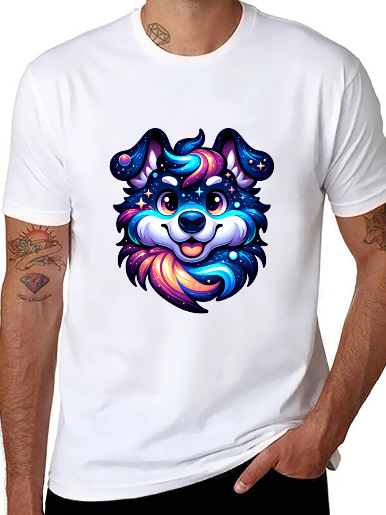 Cosmic Pup T-Shirt - Galaxy Dog Design