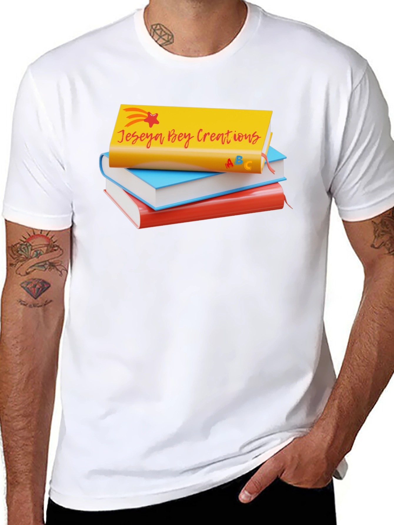 Jeseya Bey Creations Book Stack T-Shirt