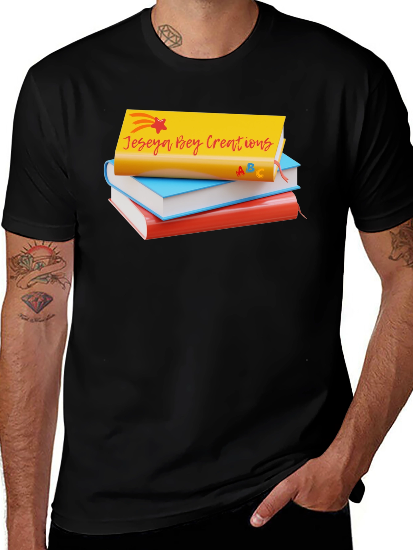 Jeseya Bey Creations Book Stack T-Shirt