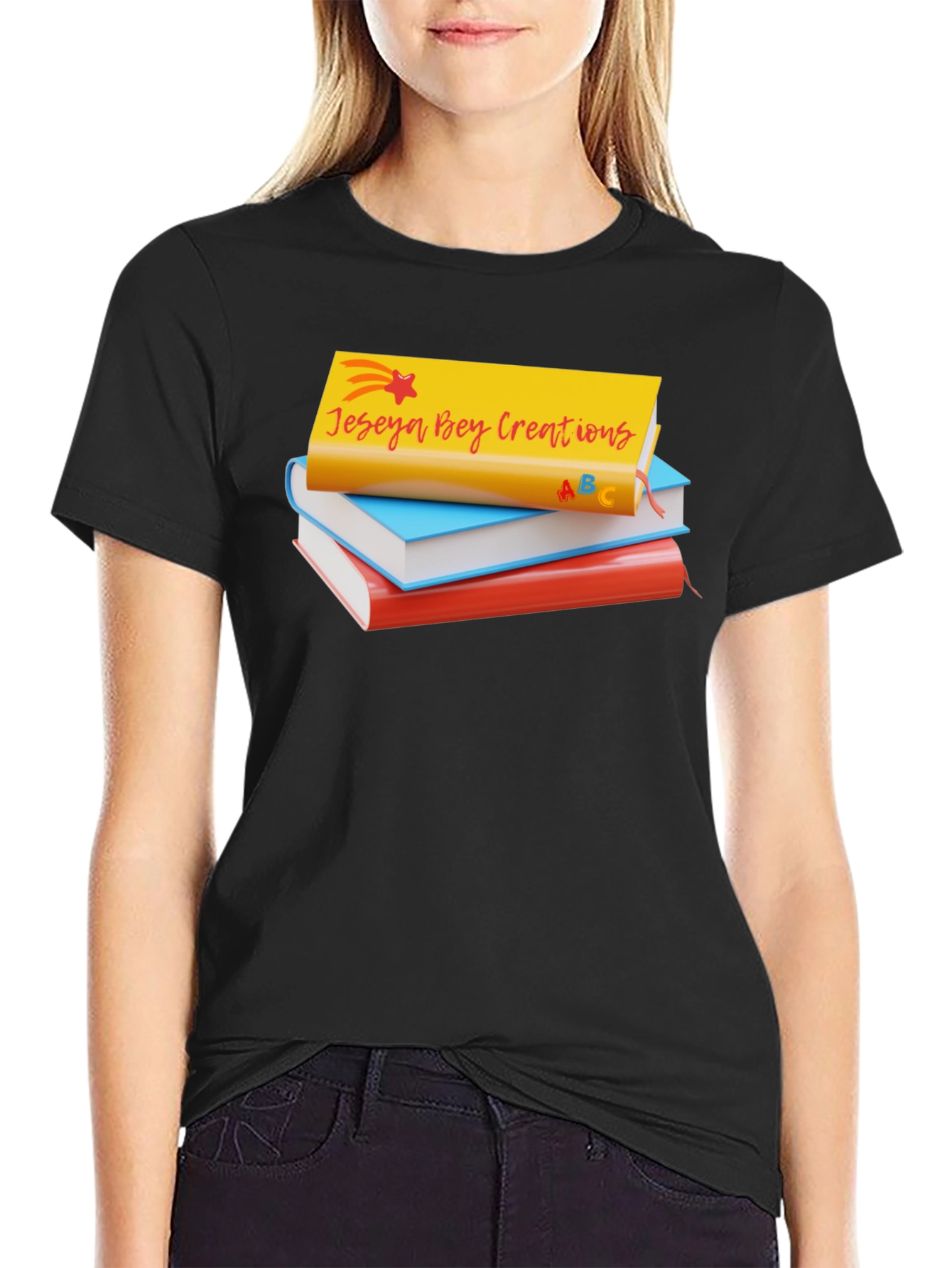 Jeseya Bey Creations Book Stack T-Shirt