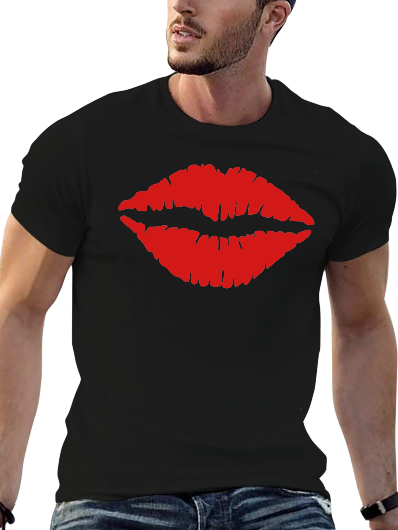 Kiss Lips Graphic Tee - Trendy Unisex T-Shirt