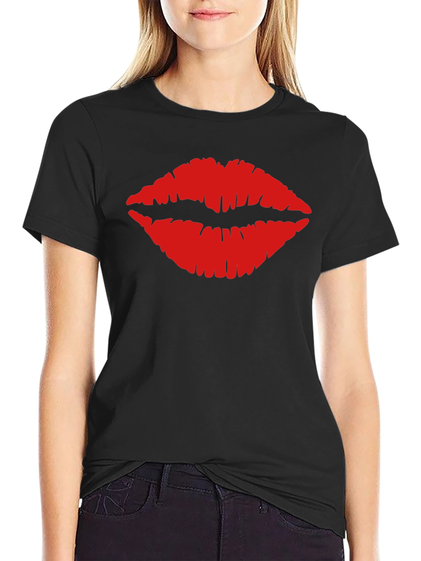 Kiss Lips Graphic Tee - Trendy Unisex T-Shirt