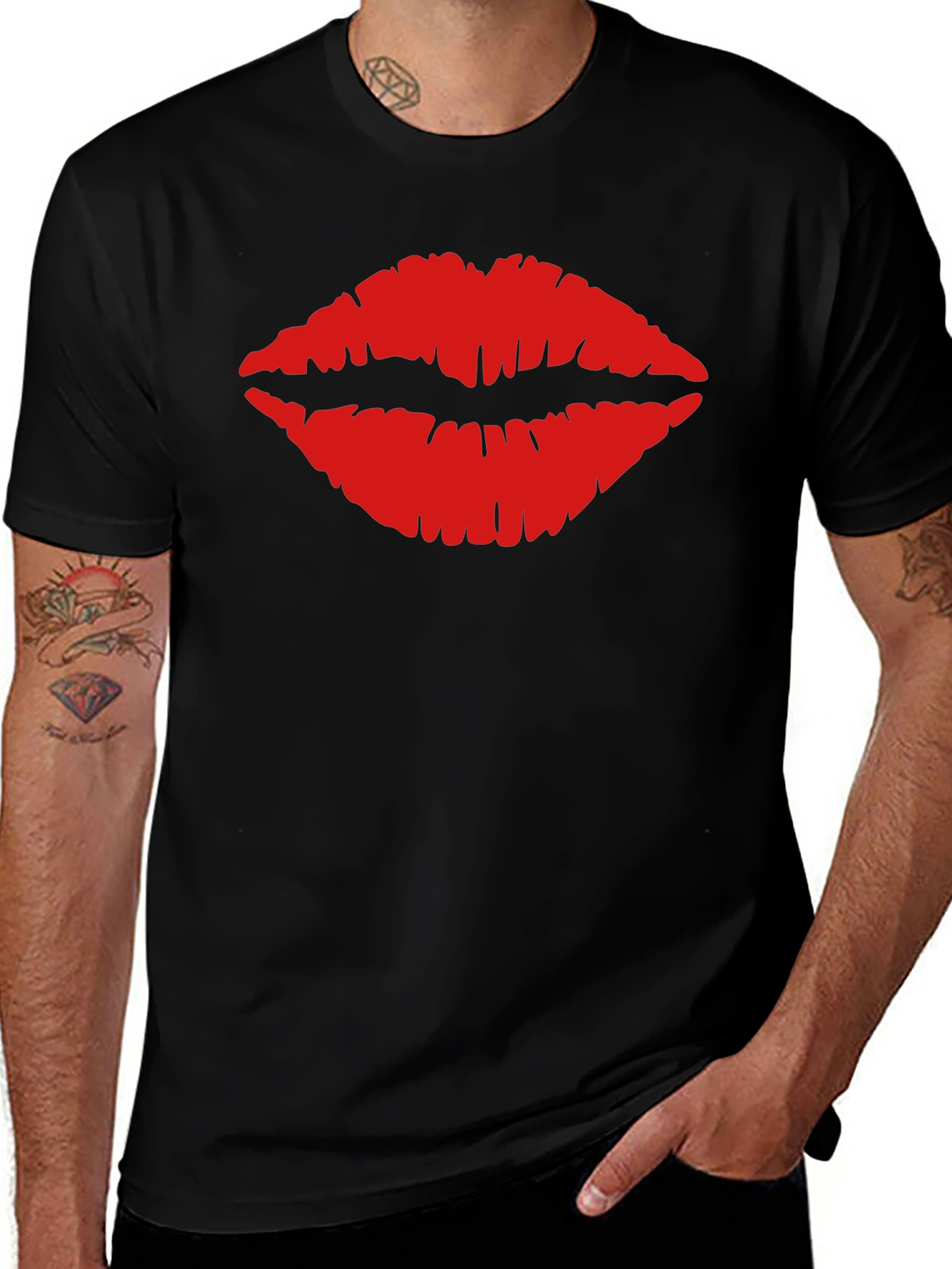 Kiss Lips Graphic Tee - Trendy Unisex T-Shirt
