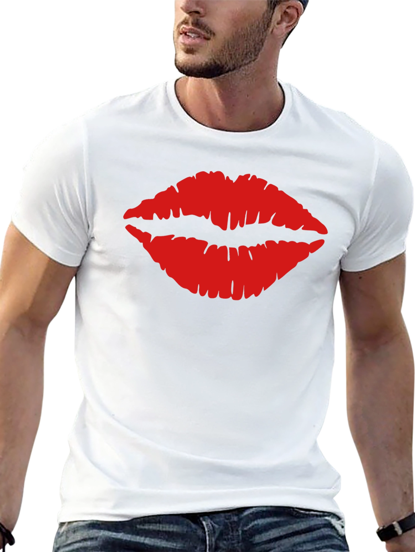 Kiss Lips Graphic Tee - Trendy Unisex T-Shirt