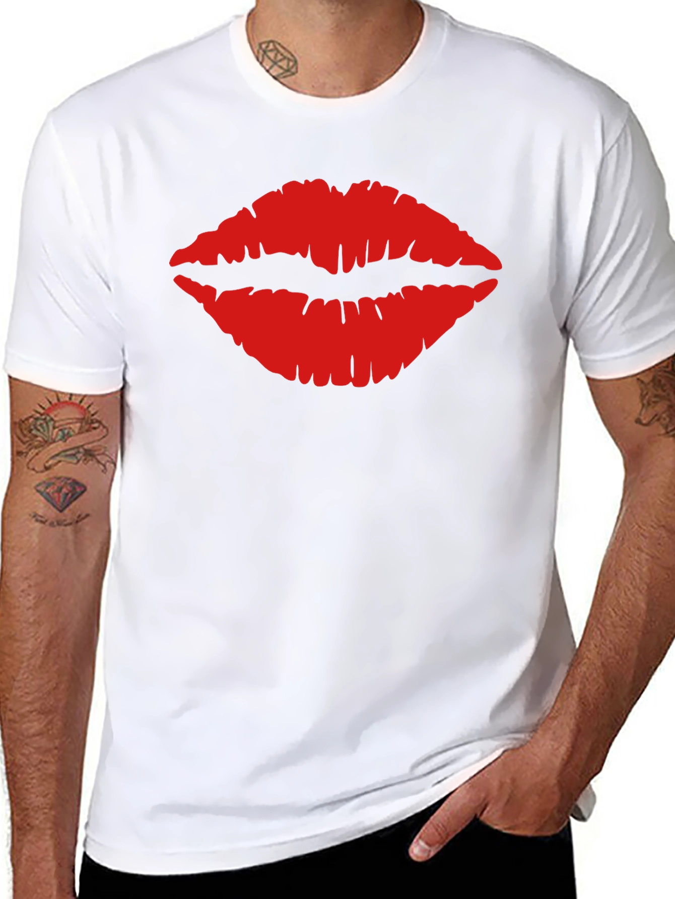 Kiss Lips Graphic Tee - Trendy Unisex T-Shirt