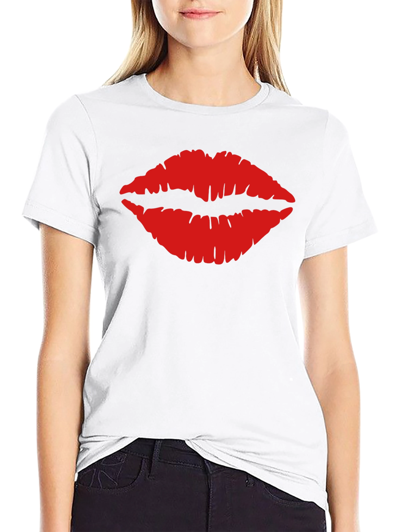 Kiss Lips Graphic Tee - Trendy Unisex T-Shirt