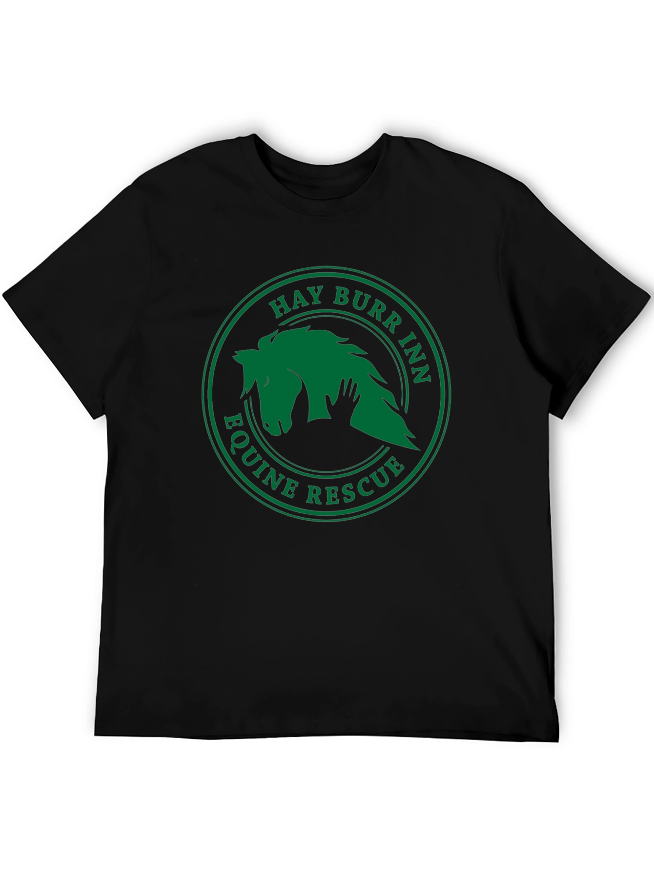 Hay Burr Inn Equine Rescue Black T-Shirt