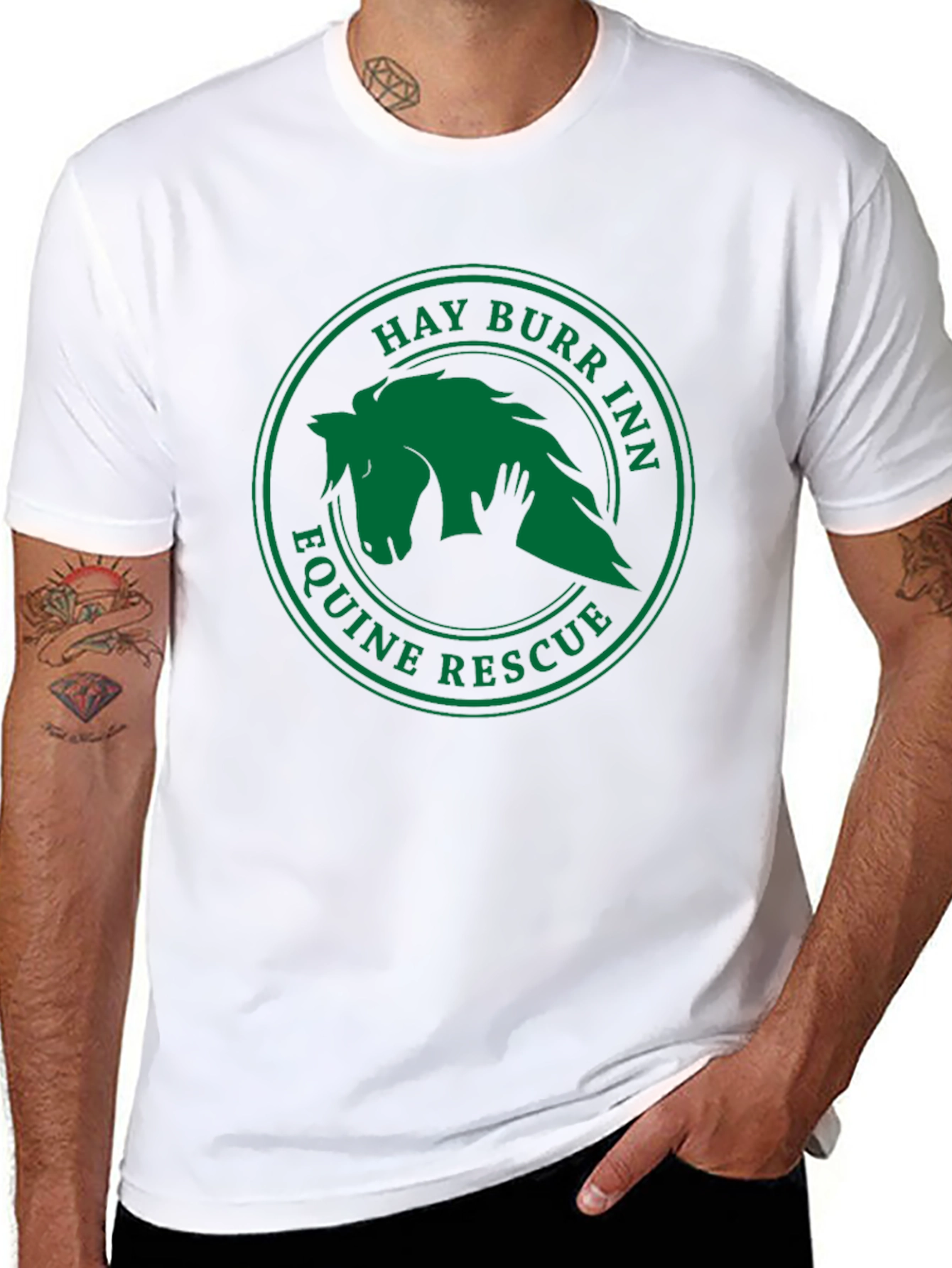 Hay Burr Inn Equine Rescue Black T-Shirt