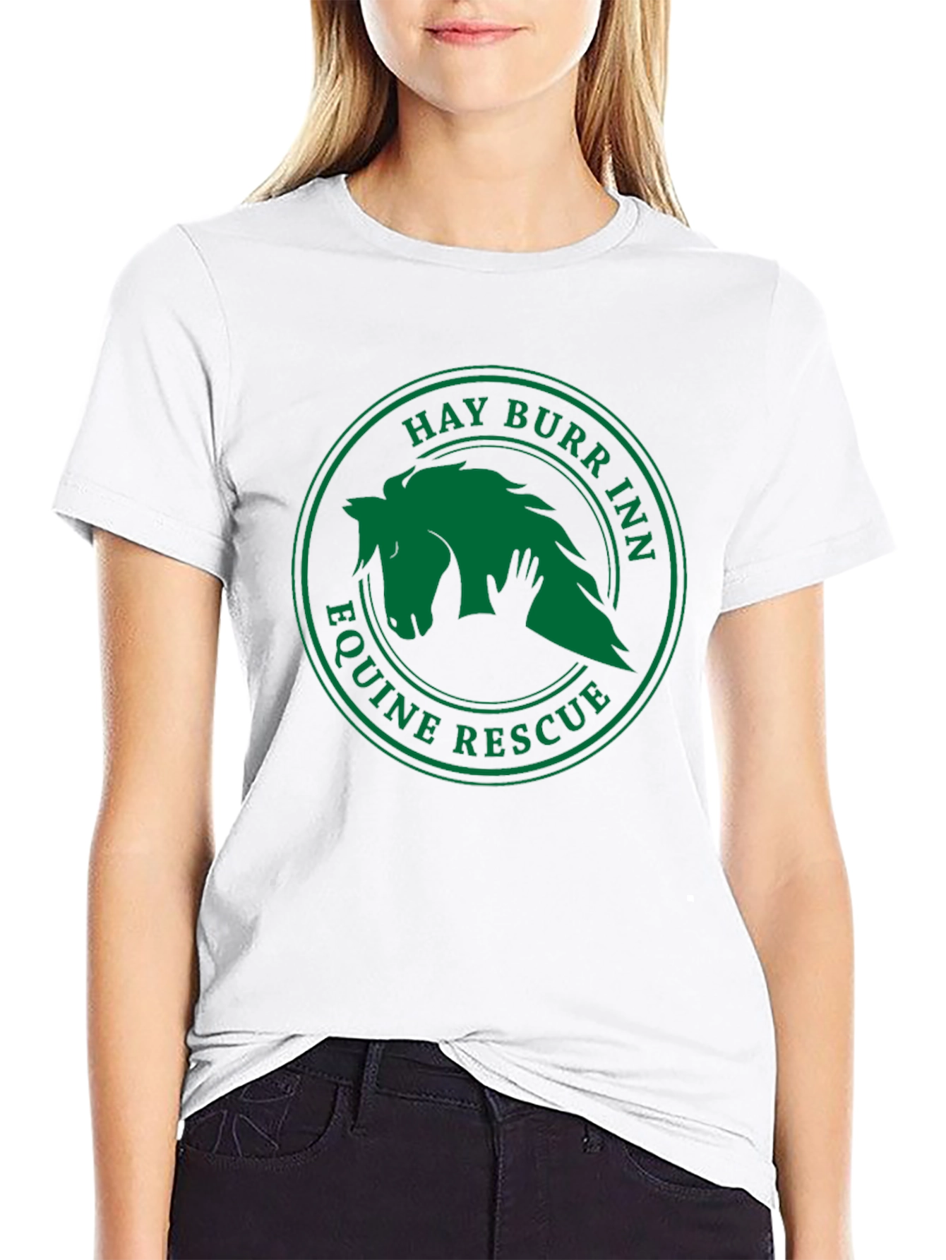 Hay Burr Inn Equine Rescue Black T-Shirt