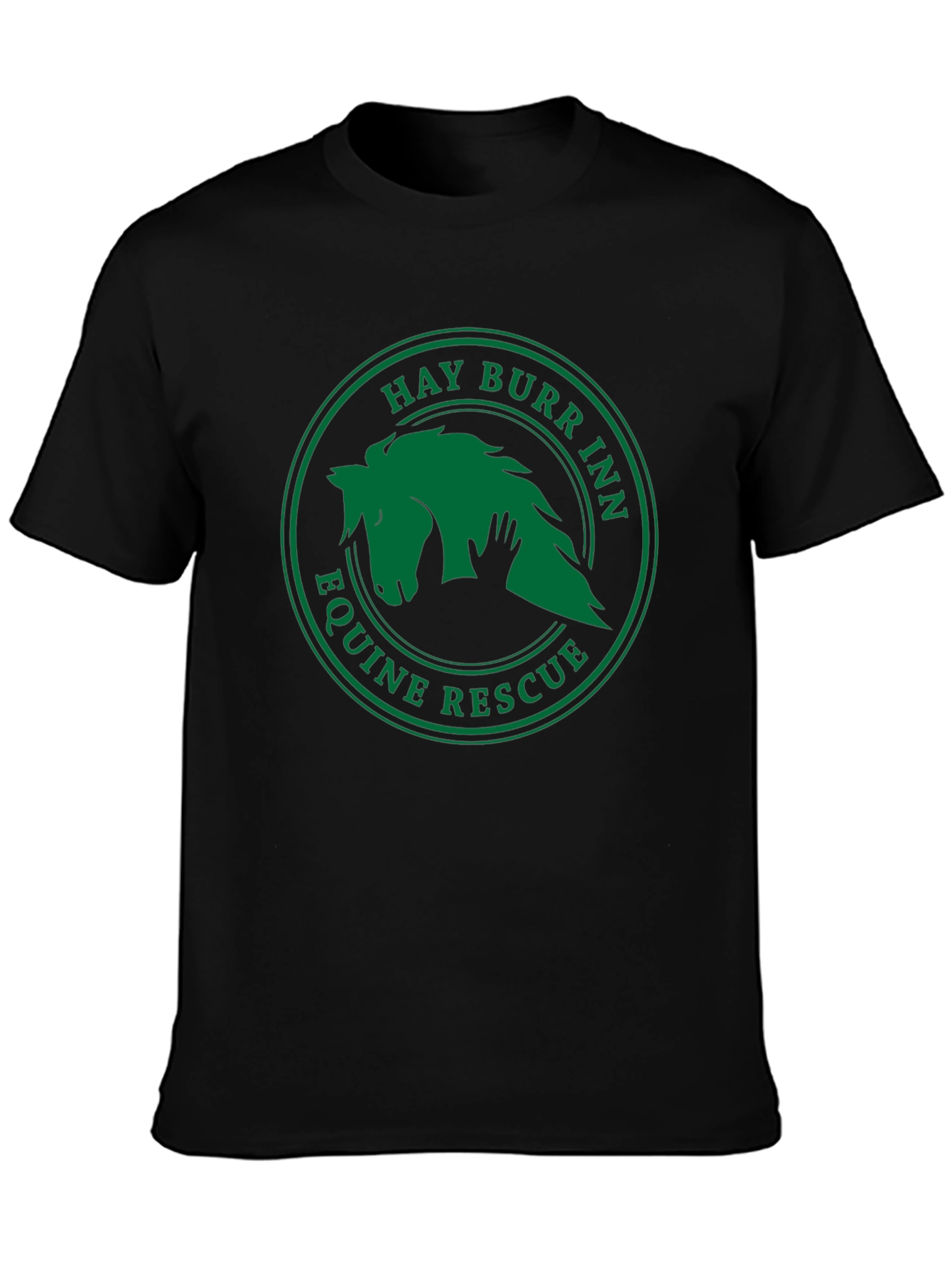 Hay Burr Inn Equine Rescue Black T-Shirt