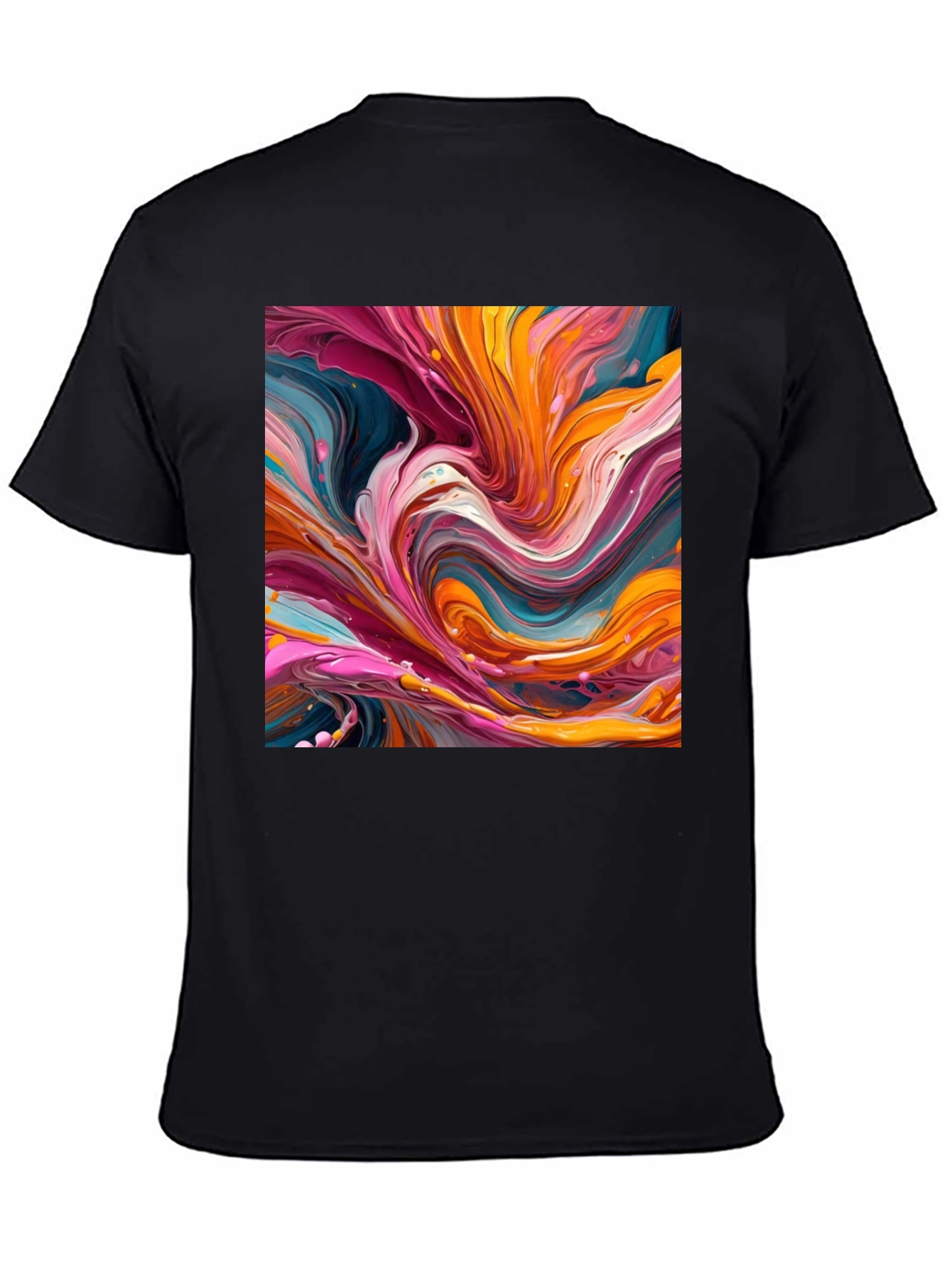 Abstract Swirl Art Black T-Shirt