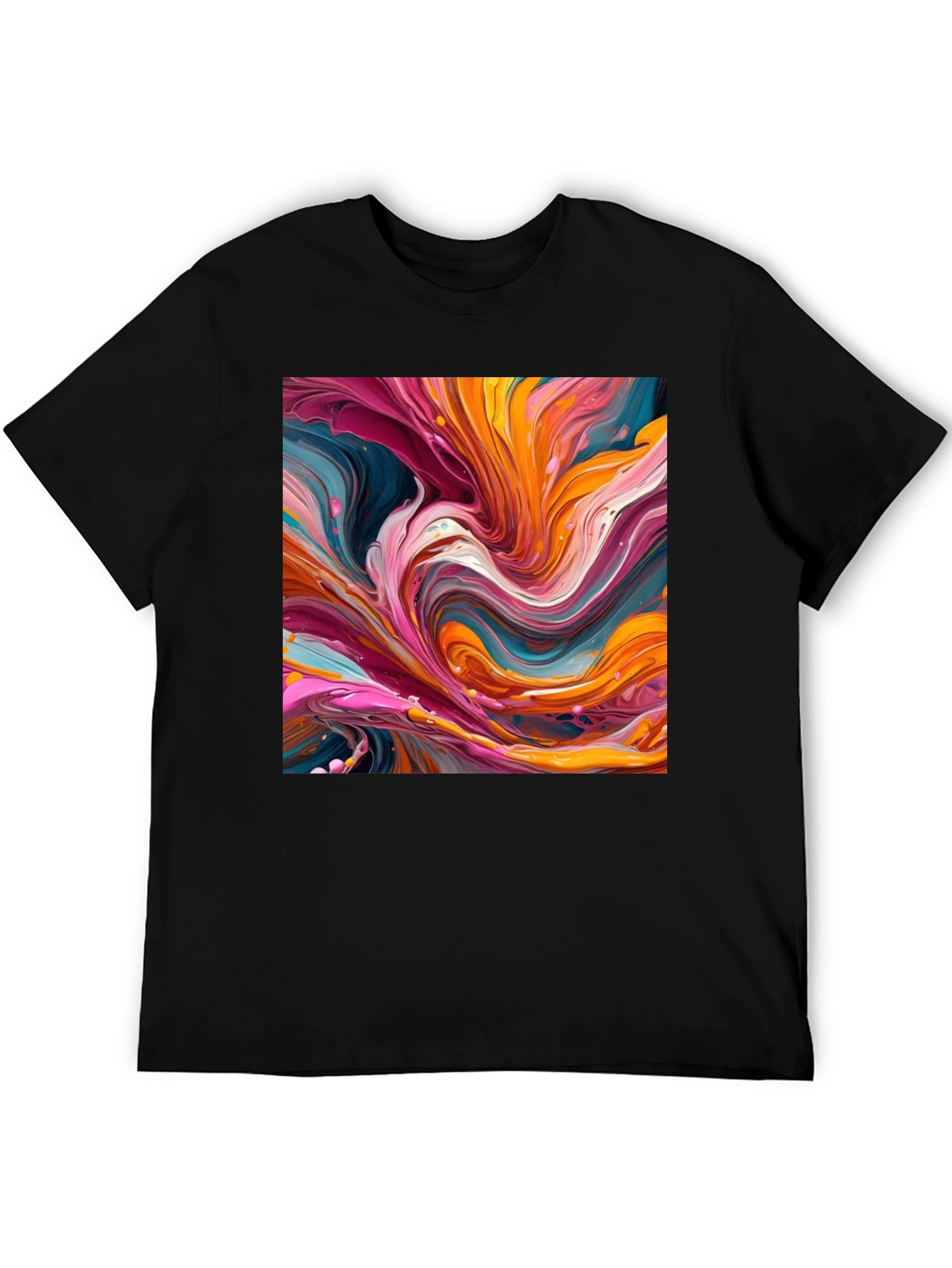Abstract Swirl Art Black T-Shirt